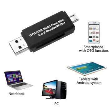 TradeNation Speicherkartenleser Kartenleser Speicherkartenleser Micro SD Card Reader Micro USB OTG, USB 2.0