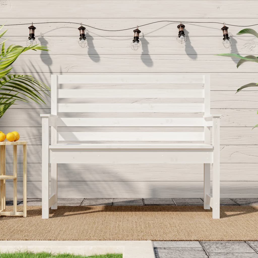 vidaXL Gartenbank Gartenbank Weiß 109x48x91,5 cm Massivholz Kiefer (1-St)