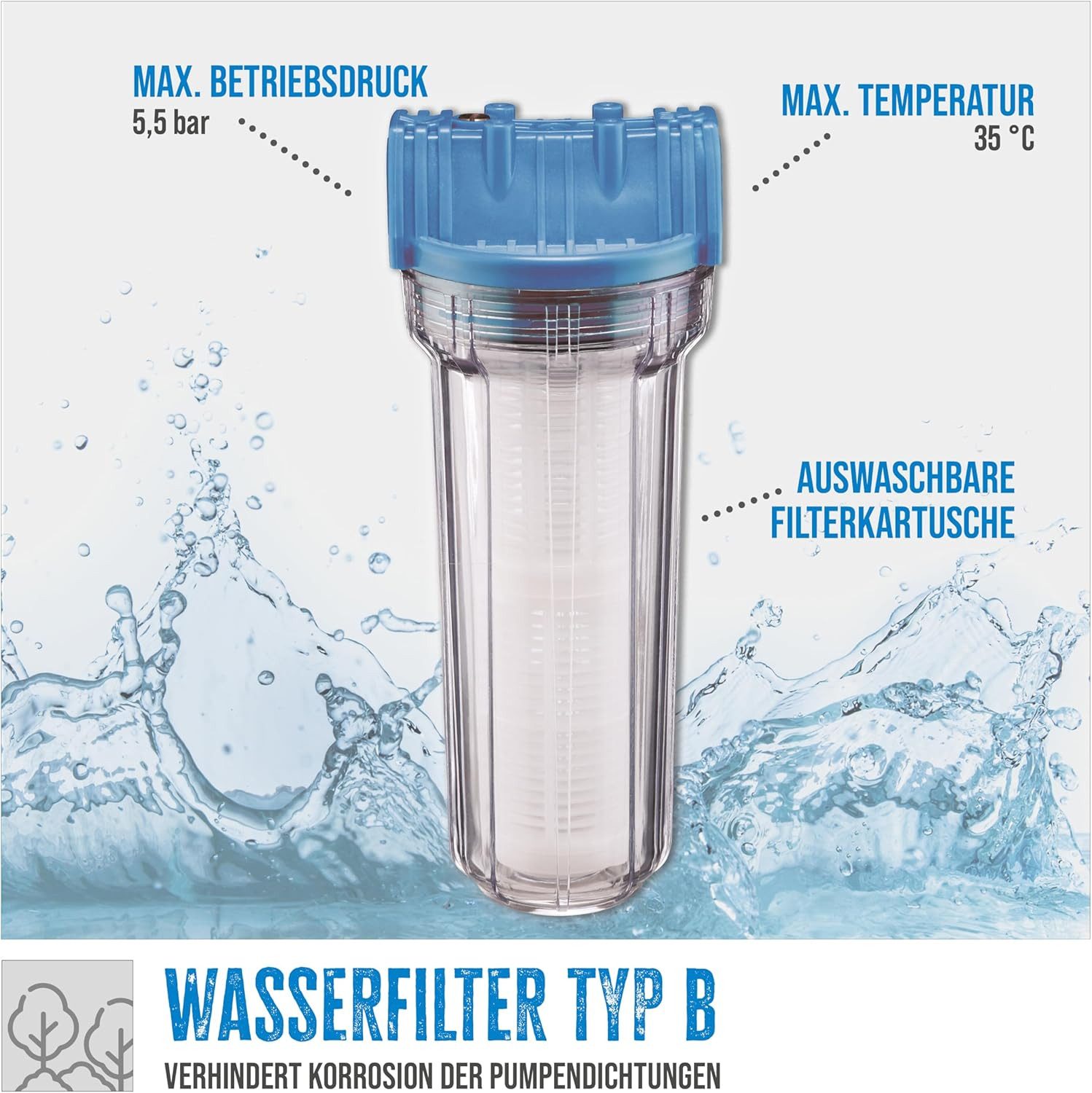 Güde Wasserpumpe Vorfilter Schmutzfilter L Hauswasserwerk günstig online kaufen
