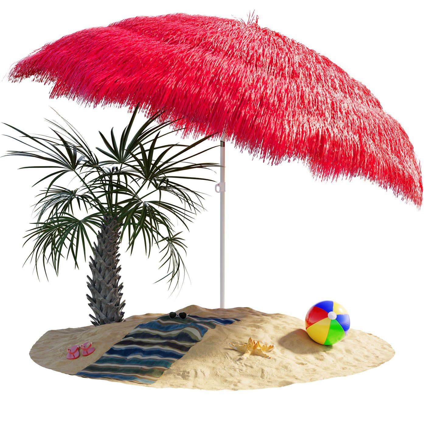 Kingsleeve Sonnenschirm, Hawaii Braun 160 cm günstig online kaufen