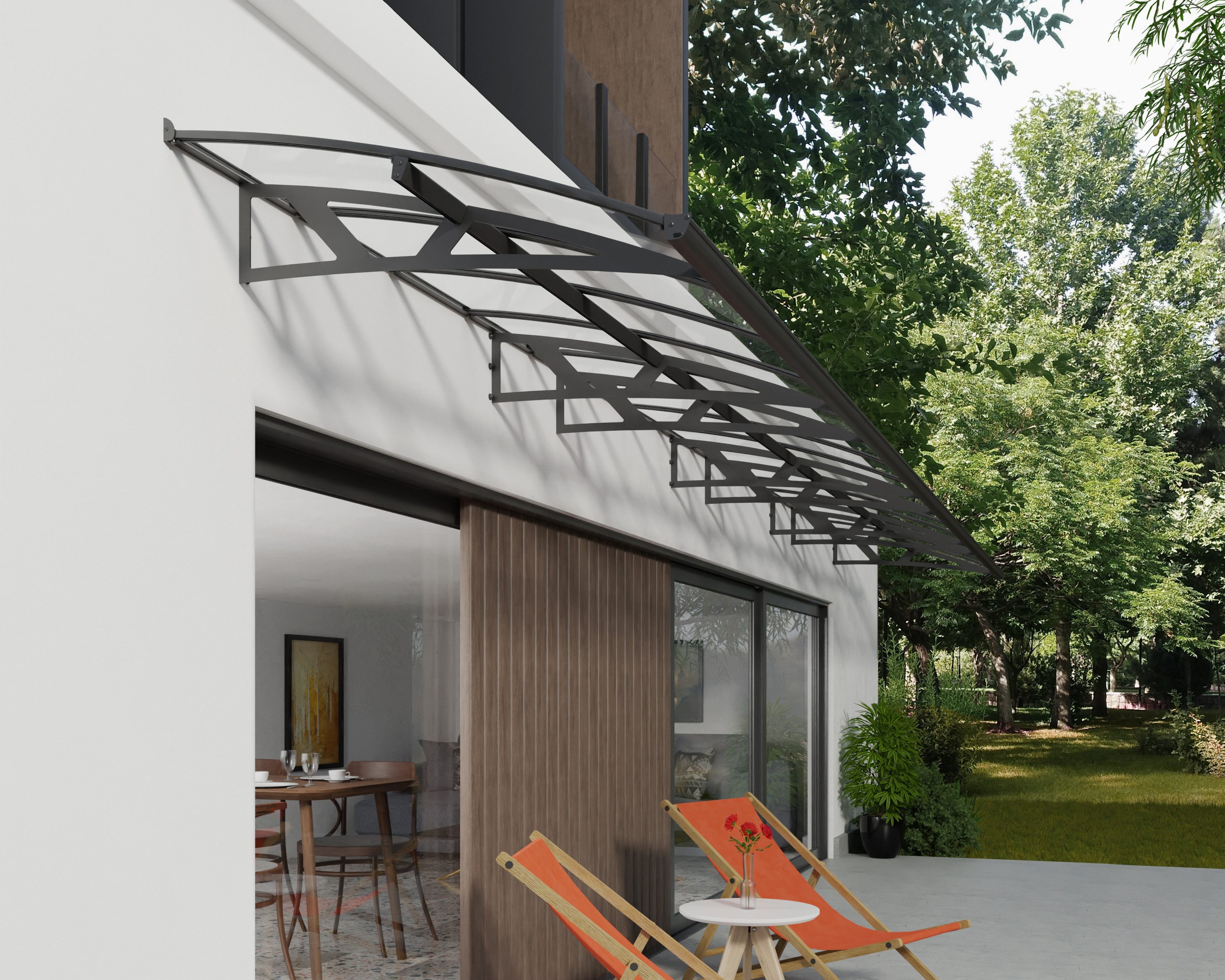 Palram - Canopia Pultvordach Amsterdam Alu Vordach, robuste Aluminiumstruktur