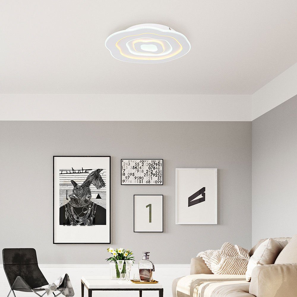 Globo LED Deckenleuchte, Deckenleuchte Deckenlampe 48 Weiß-matt LED Metall Wohnzimmerleuchte L