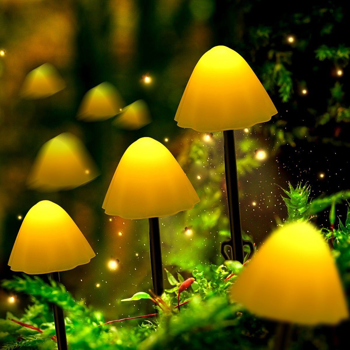 LETGOSPT Gartenleuchte Pilz LED Solarlampe, 5M/3,7M günstig online kaufen
