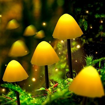 LETGOSPT Gartenleuchte Pilz LED Solarlampe, 5M/3,7M Straßenlaterne Warmweiß