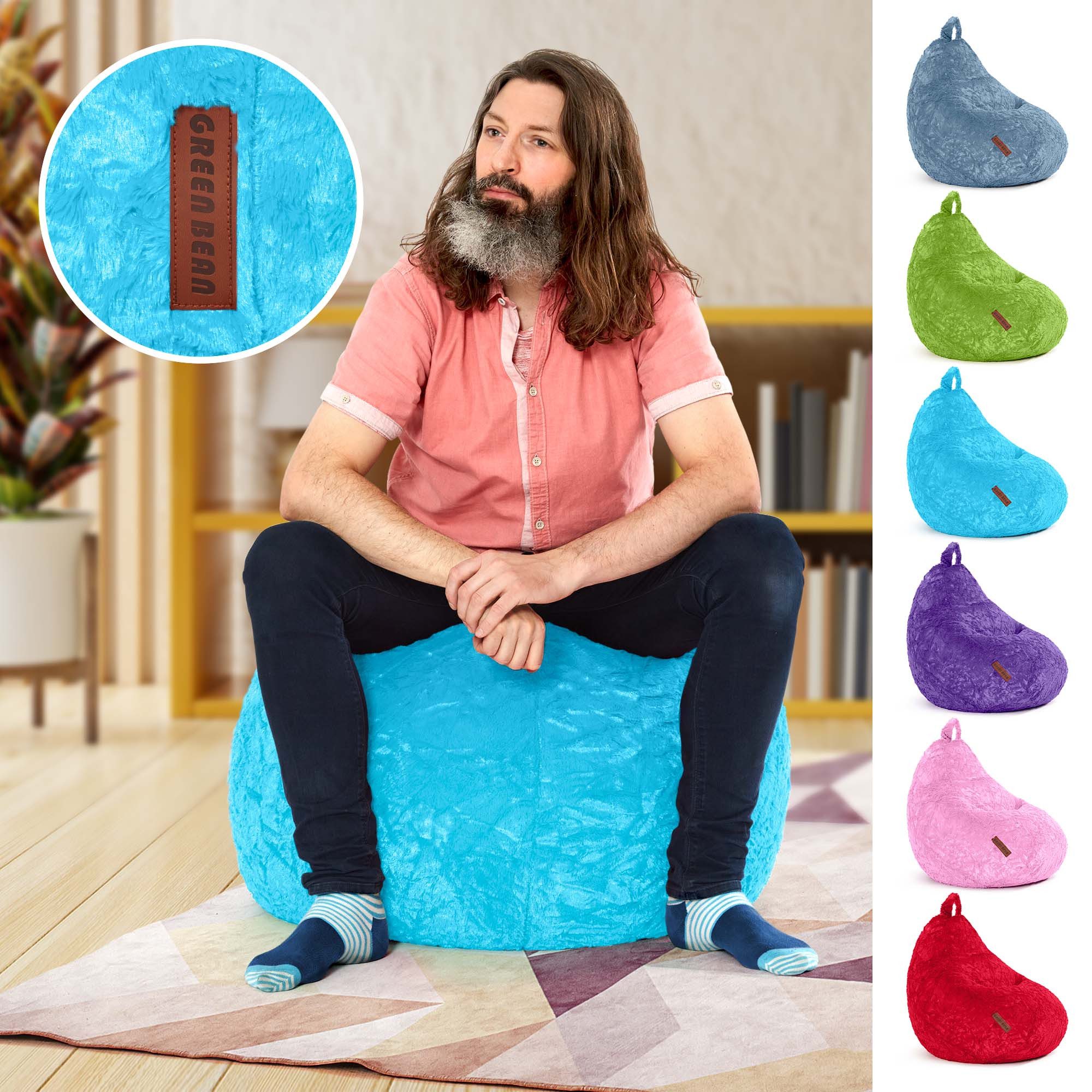 Green Bean Sitzsack Kinder Sitzsack Plüsch 60x45x45cm (60x45x45cm - Indoor günstig online kaufen