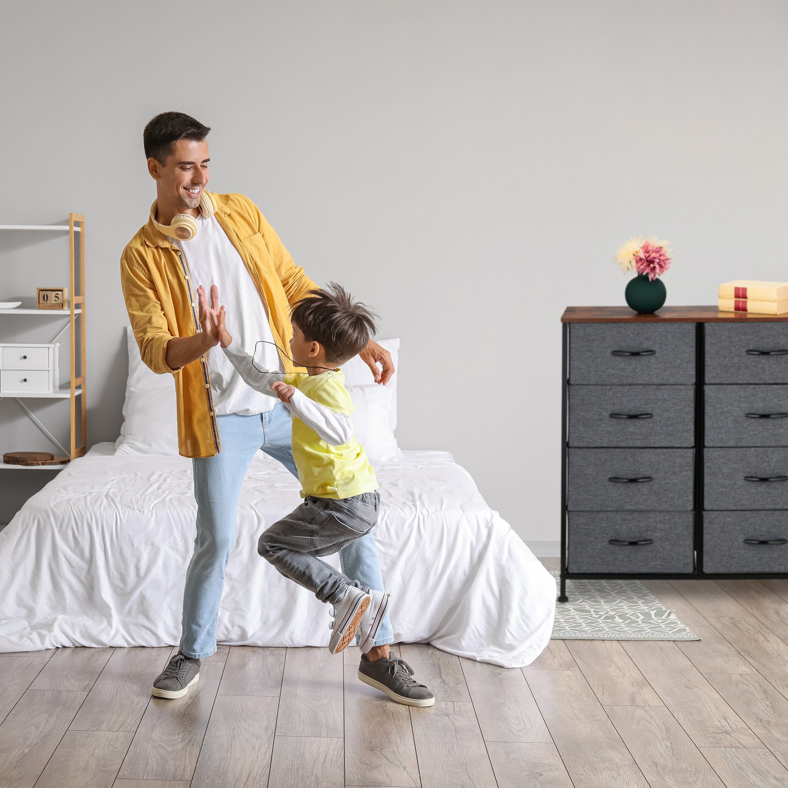 relaxdays Kommode mit 8 Schublade (Einzelartikel, 8 St., Ohne Deko, bebilderte Anleitung)