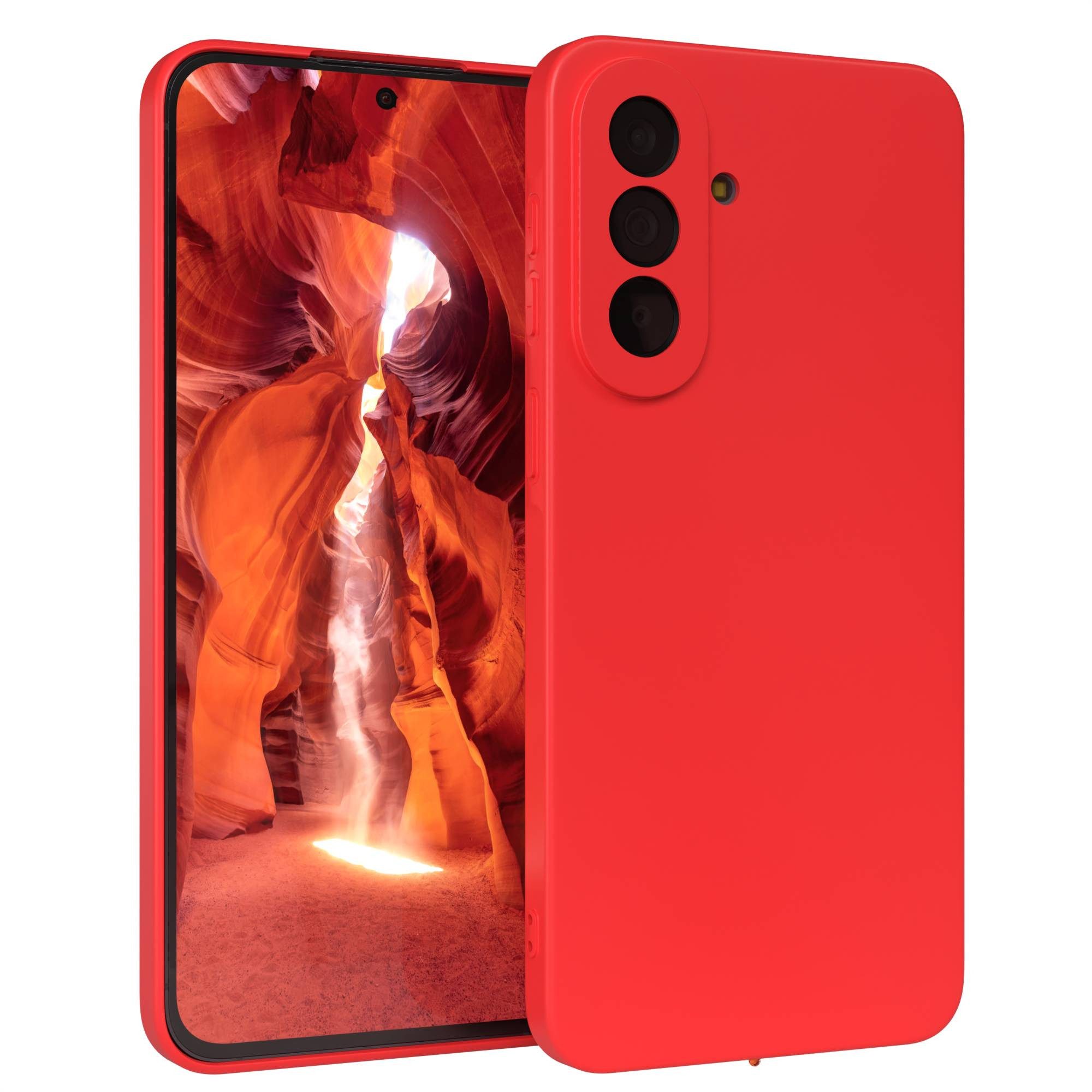 EAZY CASE Handyhülle TPU Hülle für Samsung Galaxy A57 6,7 Zoll, Silikon Schutzhülle mit Kameraschutz stoßfest Handycover elastisch Rot