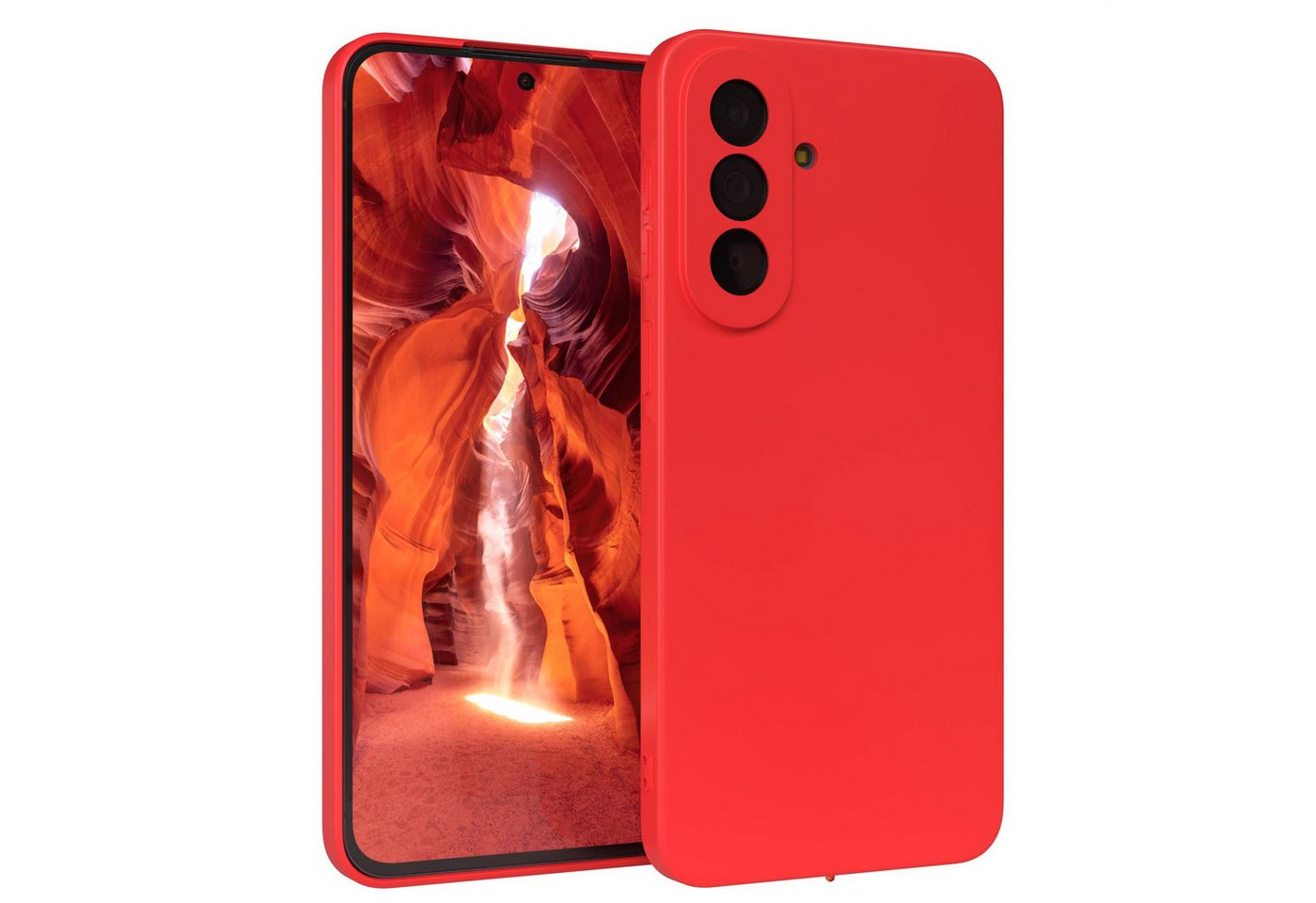 EAZY CASE Handyhülle TPU Hülle für Samsung Galaxy A57 6,7 Zoll, Silikon Schutzhülle mit Kameraschutz stoßfest Handycover elastisch Rot