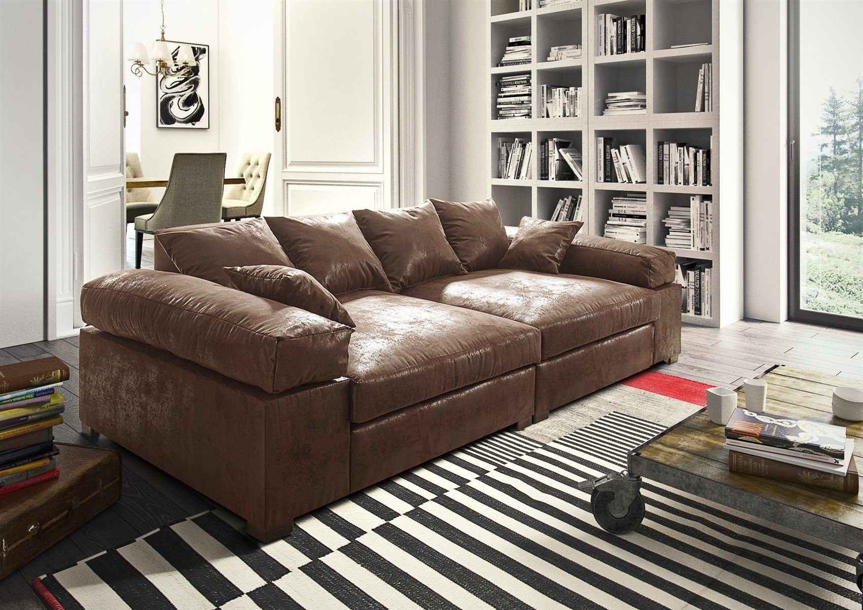 Möbel Neue Big unter S0V8R0K8OM1P2 Megasofa Riesensofa Zierkissen Fun Big-Sofa Sofa AREZZO, inkl. Stoffe Artikelnummer: der Teile, Couchgarnitur 1