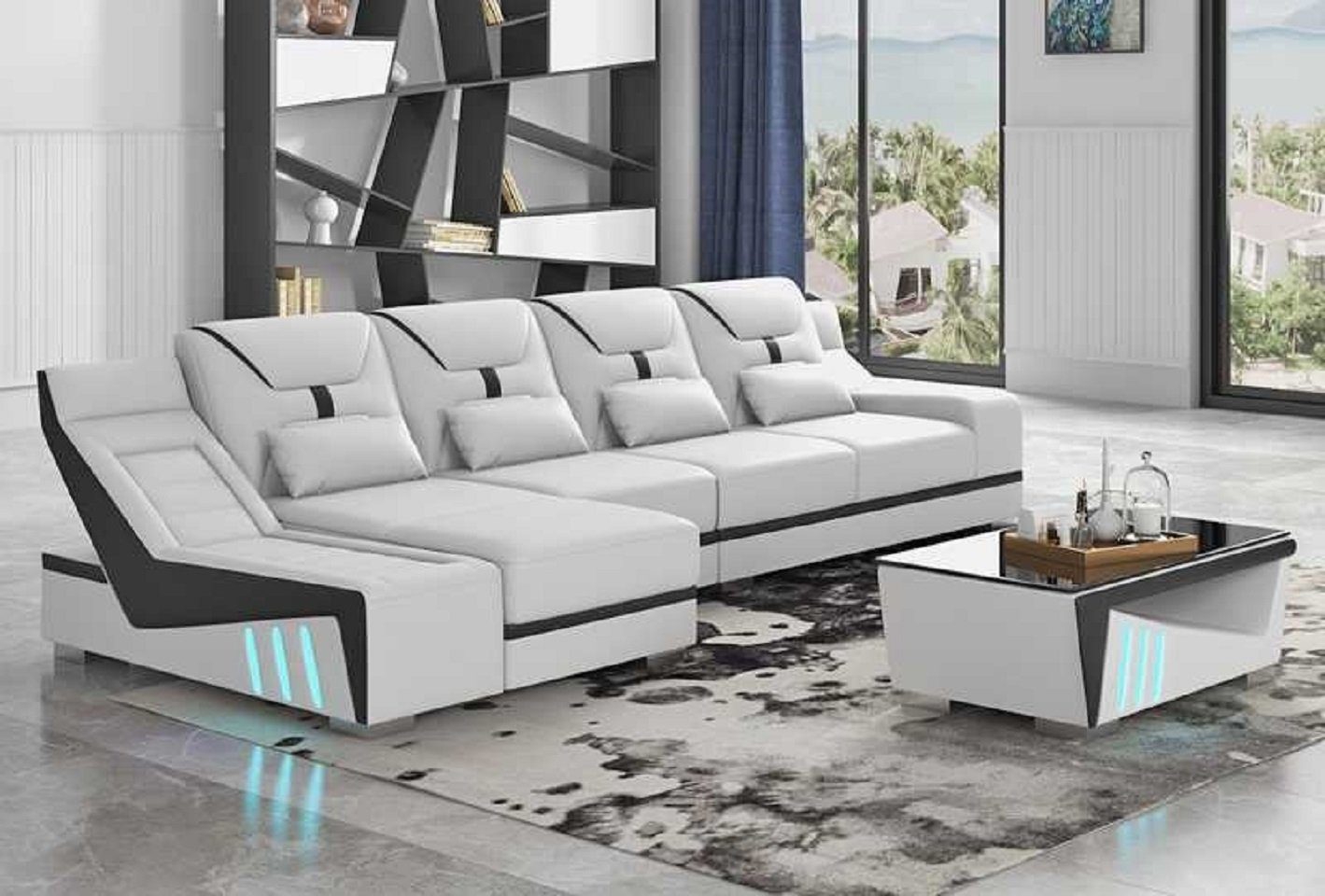 JVmoebel Ecksofa Modern Ecksofa Designersofa Sofa L Form Couch Sofas Eck Möbel, 3 Teile, Made in Europe Weiß
