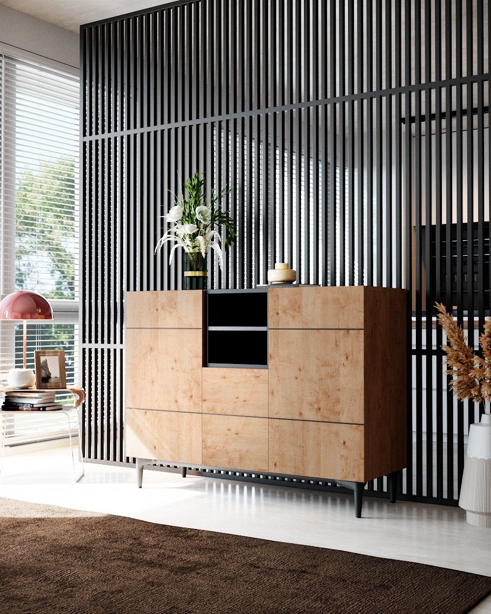 Newroom Sideboard Nizza, Wildeiche Sideboard Vintage Industrial Highboard A günstig online kaufen