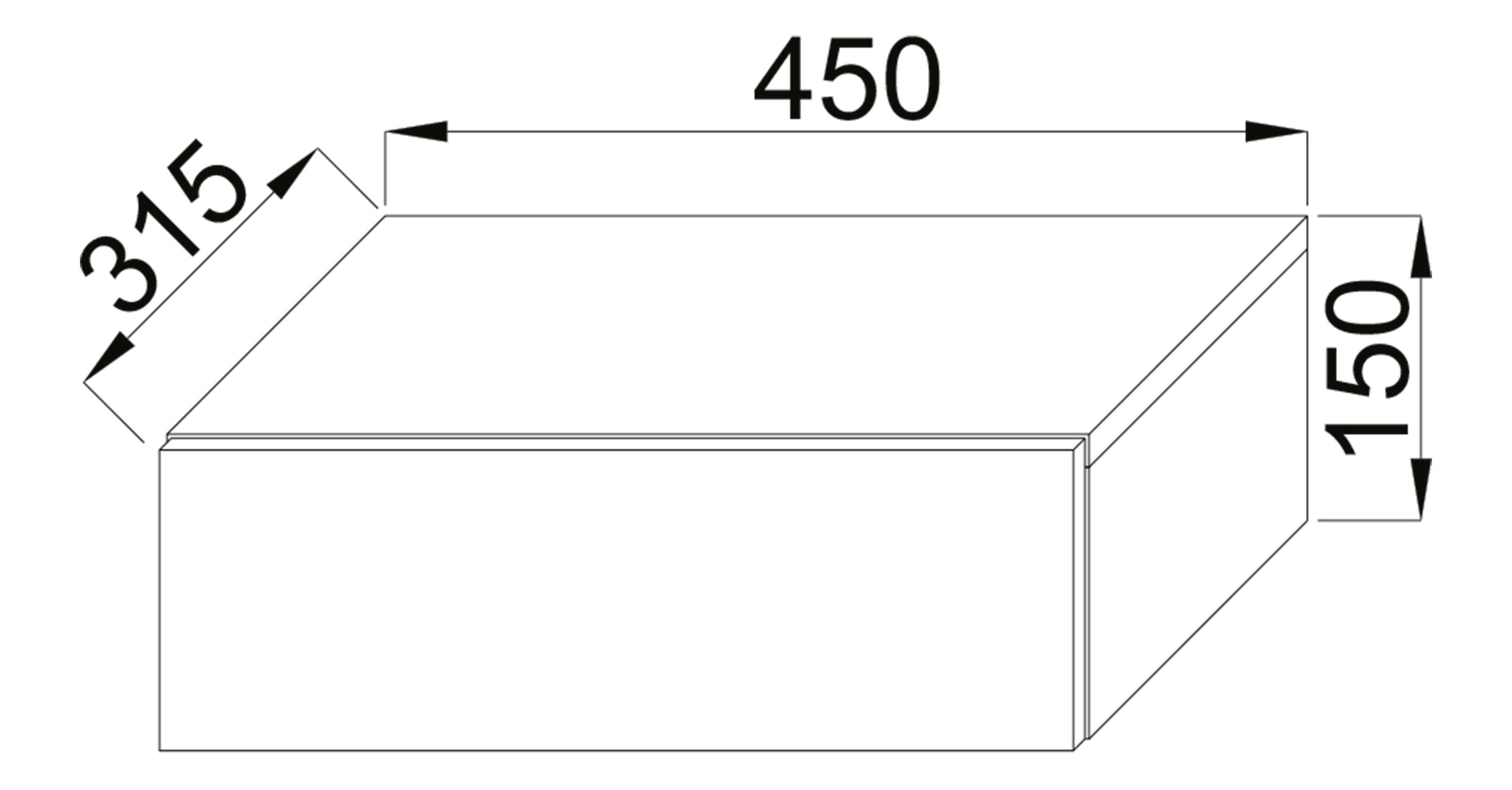 (1-St) VCM Wandschublade Klado Garderobenschrank Holz / Regal Flur Dielenmöbel Weiß Beton-Optik