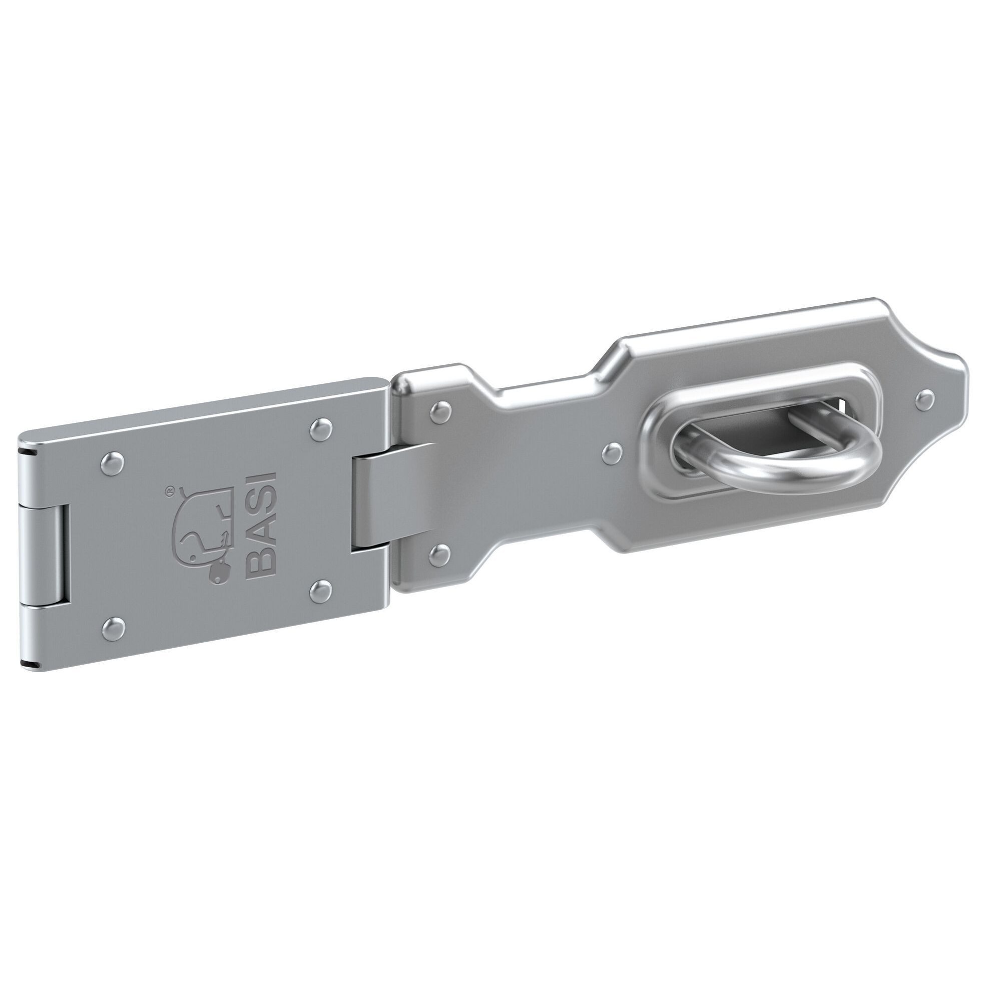 BASI Sicherheits-Stallriegel Sicherheitsüberfalle, Длина - 120 mm, (Packung), 1 Gelenk und gehärteter Öse, verzinkt und wetterfest, Длина: 120 mm