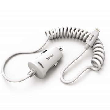 Hama KFZ Schnell-Ladekabel Lightning Spiral-Kabel Smartphone-Ladegerät (Lade-Adapter Ladegerät mit Schnellladung, für Apple iPhone iPod etc)
