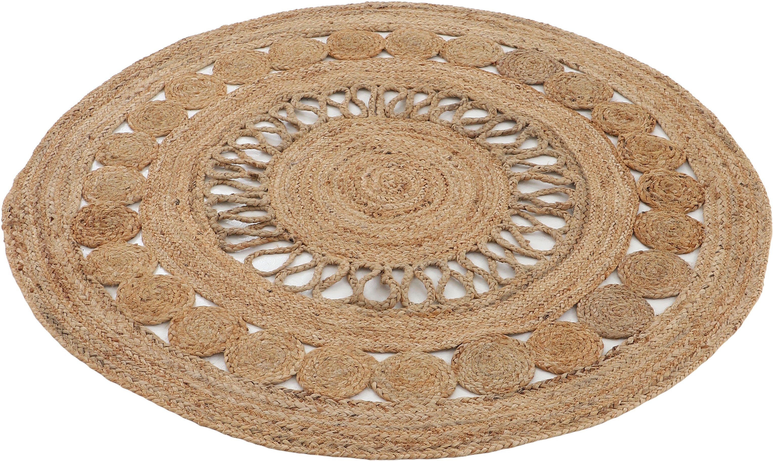 carpetfine Teppich Juteteppich Ella, rund, Höhe: 5 mm