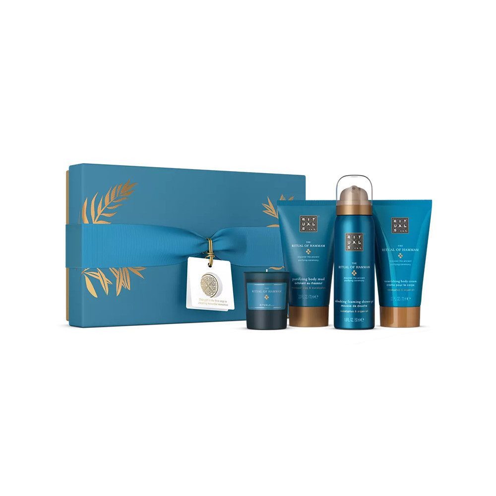 Rituals Pflege-Geschenkset Luxus-Pflegeset Limited Edition Hammam Geschenkset S 2025, 4-tlg., 4-teiliges Pflegeset mit Duschschaum, Lotion, Körperpeeling & Öl