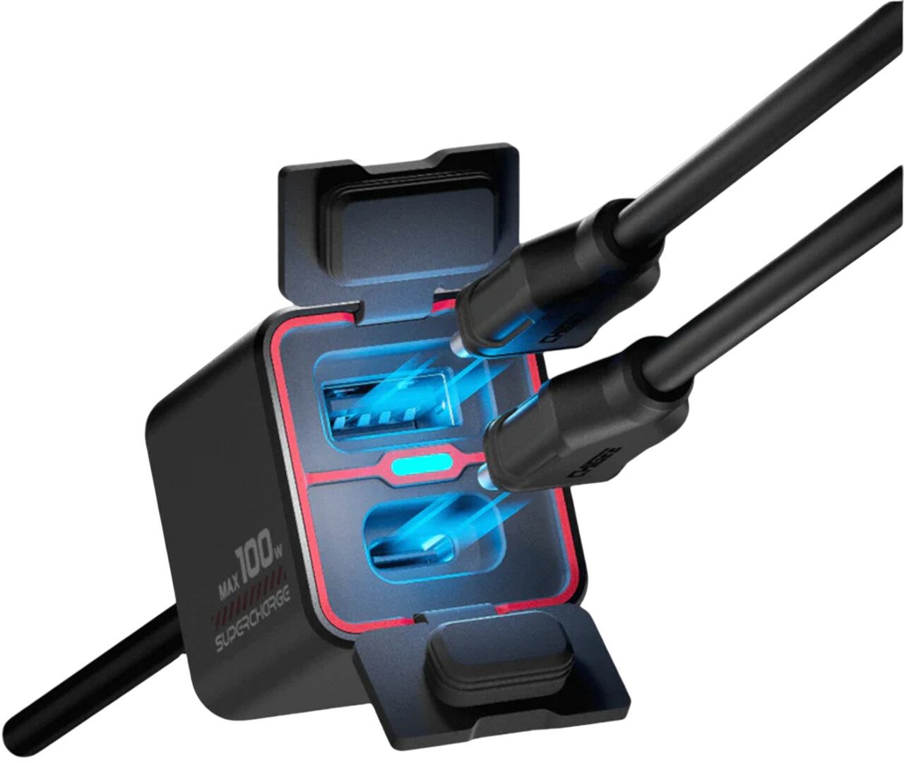 CHIGEE MFP0094 TR100 2-Wege USB-A/C-Schnellladegerät Motorrad-Navigationsgerät (Wasserdicht wasserdichte)