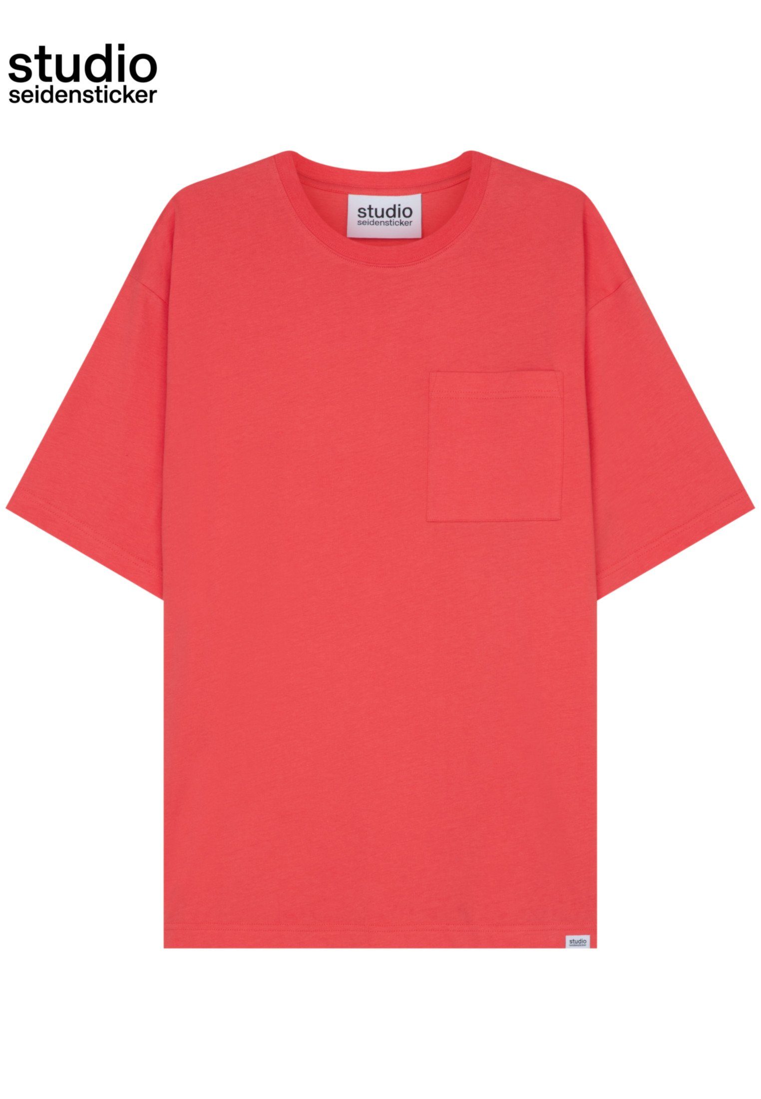 seidensticker Rosa/Pink Uni T-Shirt Studio Rundhals studio Kurzarm