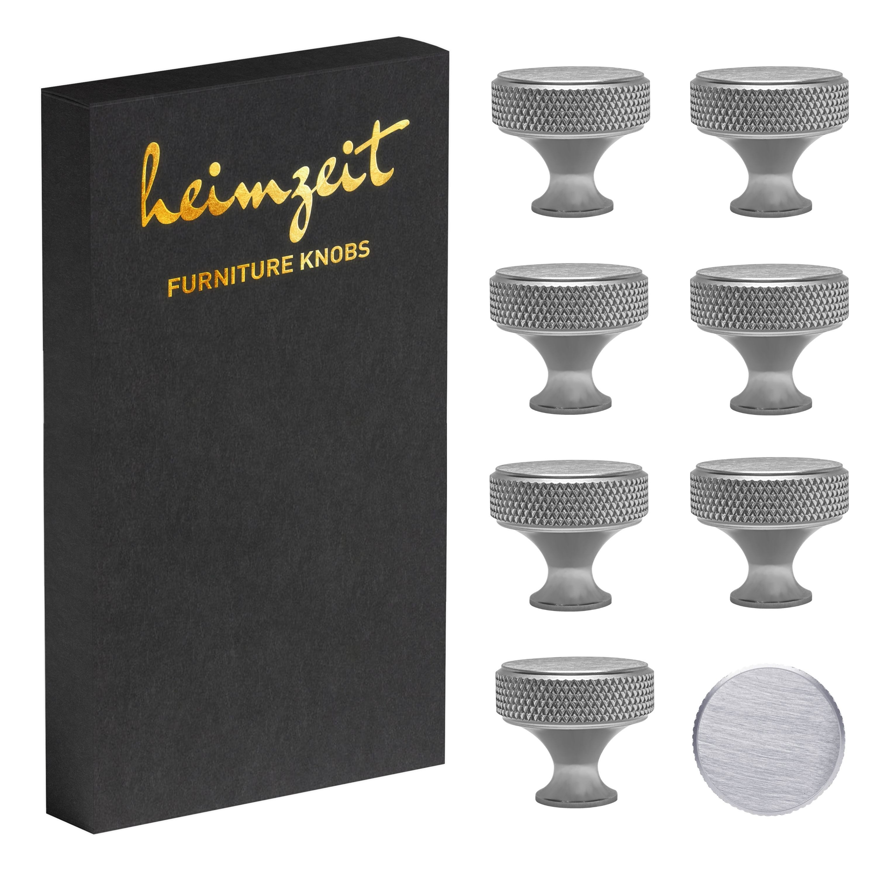 heimzeit Möbelgriff heimzeit Möbelknöpfe Element - 8 Stück (Set), für Schubladen, Türen und Kommoden, inkl. Schraube