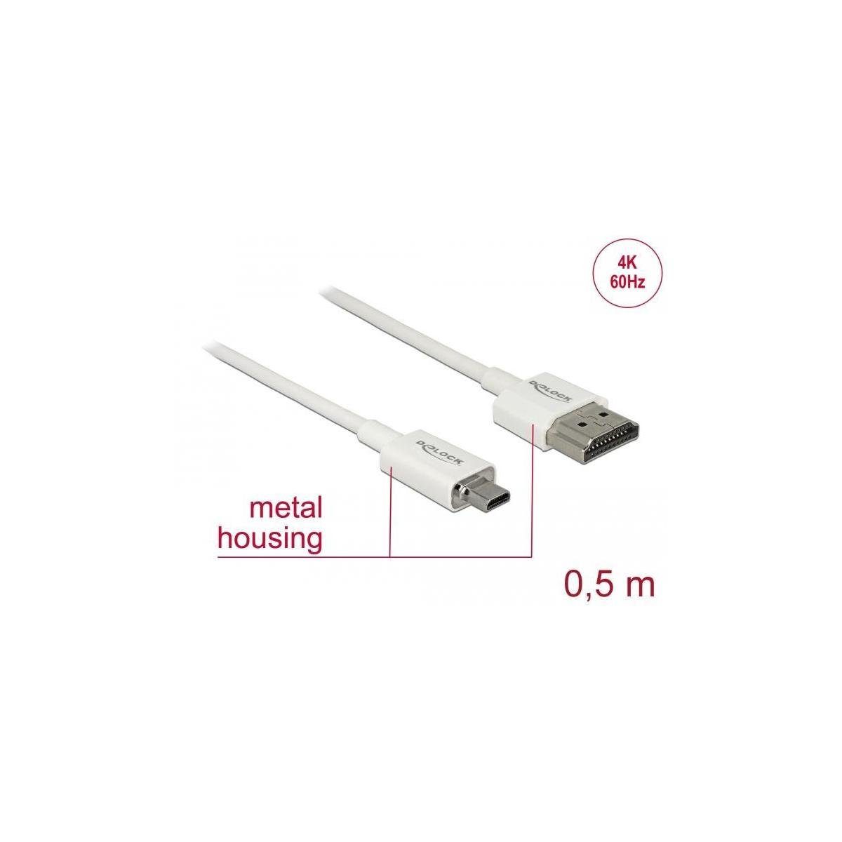 Delock Kabel High Speed HDMI mit Ethernet - HDMI-A Stecker >... Computer-Kabel, HDMI-A, HDMI (50,00 cm)