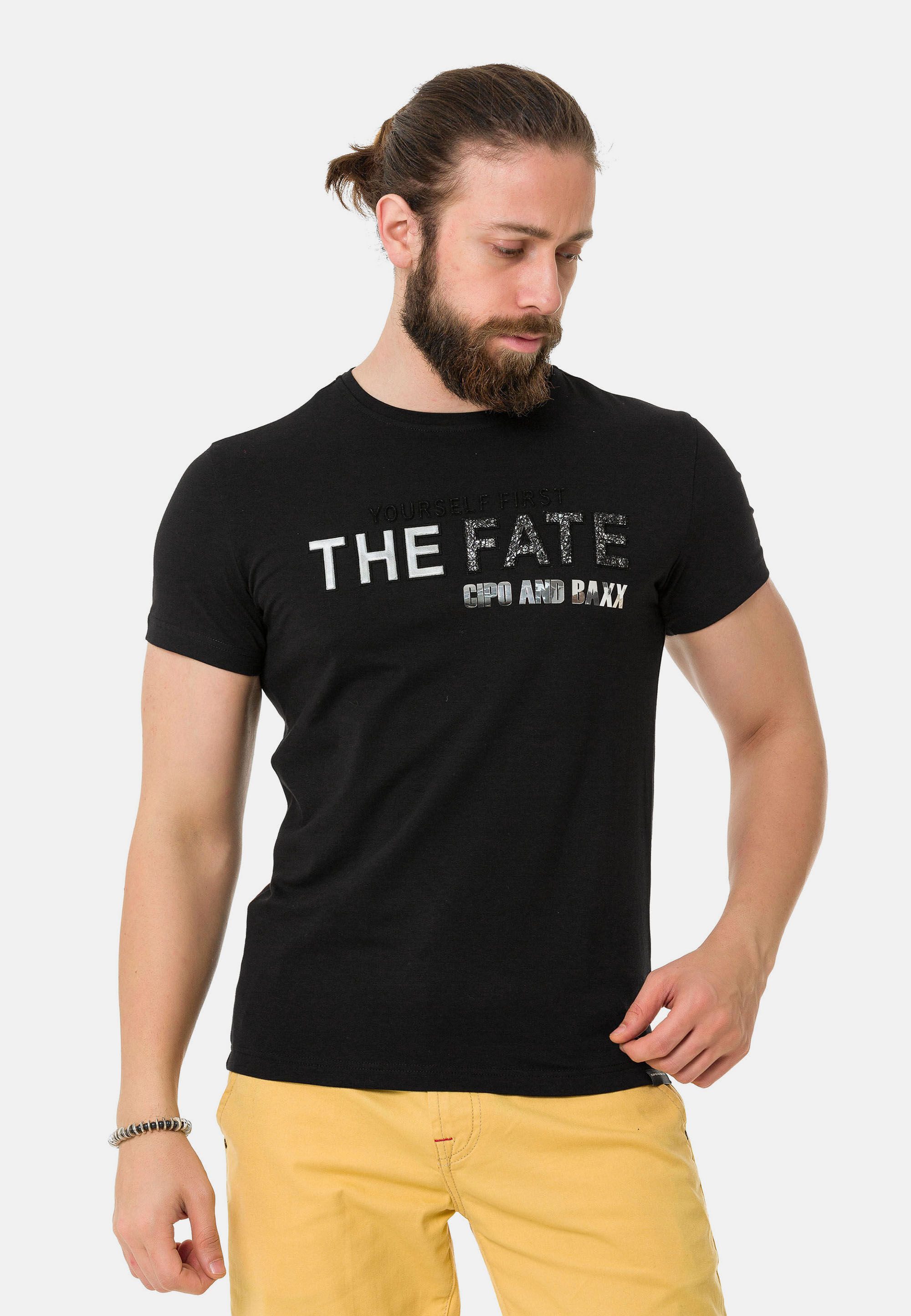 Cipo & Baxx T-Shirt T-Shirt mit Rundhals-Ausschnitt