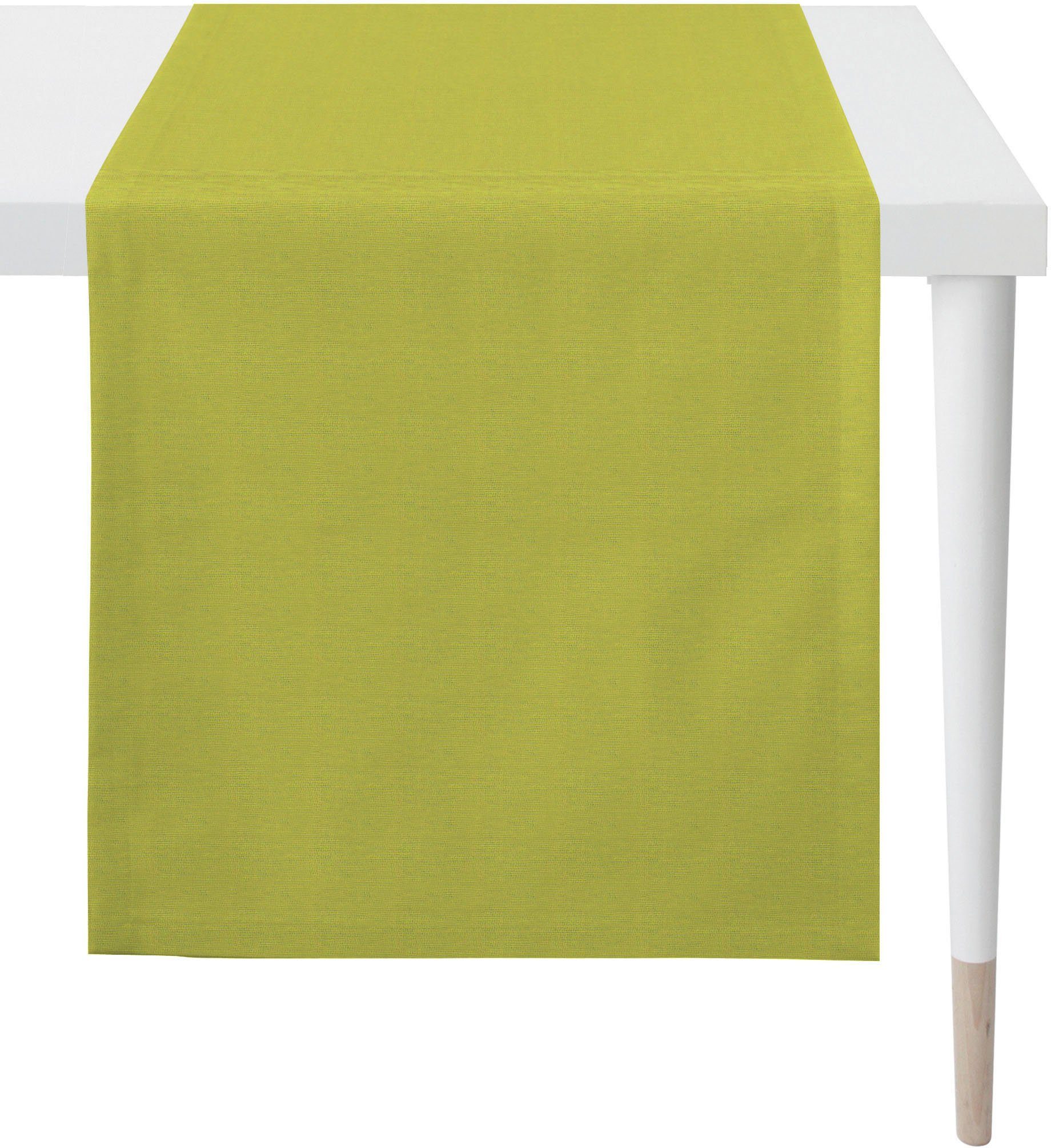 APELT Tischläufer 3900 Uni / OUTDOOR, Sommerdeko, Sommer (1-tlg), mit Fleckschutz hellgrün