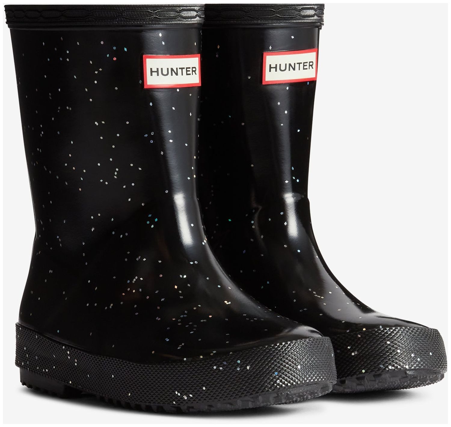 Hunter Hunter Kids First Giant Glitter Boot Black Sneaker