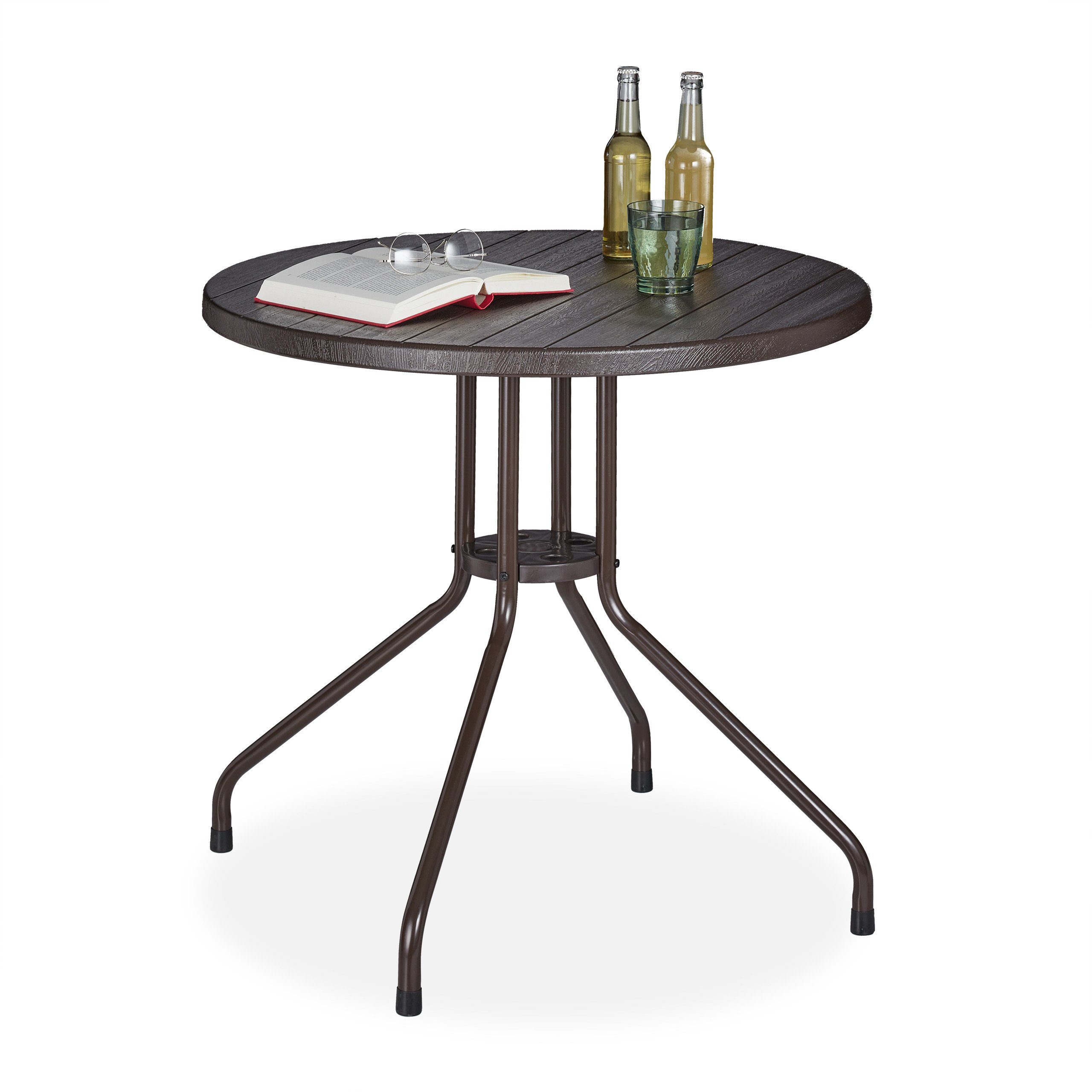 relaxdays Gartentisch Gartentisch rund, Kompakt: Runder Gartentisch mit  Platz für mindestens 2 Personen - Gesamtmaße H x D: ca. 75 x 80 cm online  kaufen | OTTO