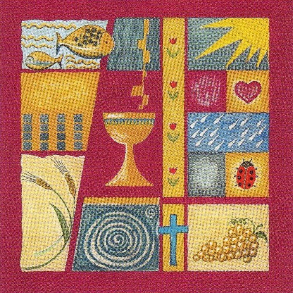 Paper+Design Papierserviette 20 LUNCH SERVIETTEN 33x33cm heilige Kommunion Kelch Sonne Religion