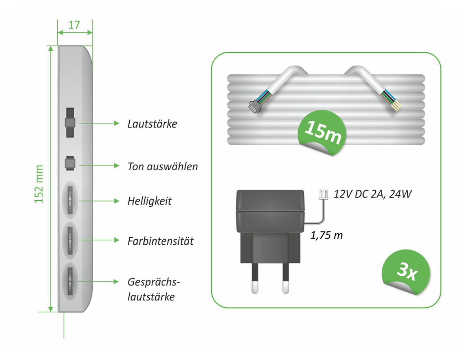 Elro Video-Türsprechanlage (Außenbereich, 6-tlg., mit Full HD Nachtsichtkamera, Gegensprechanlage und Türöffner Funktion)