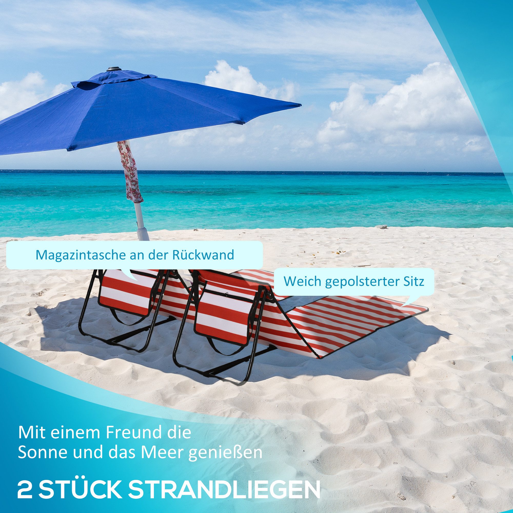 MC Star Gartenliege 2er-Set Strandmatte faltbar günstig online kaufen