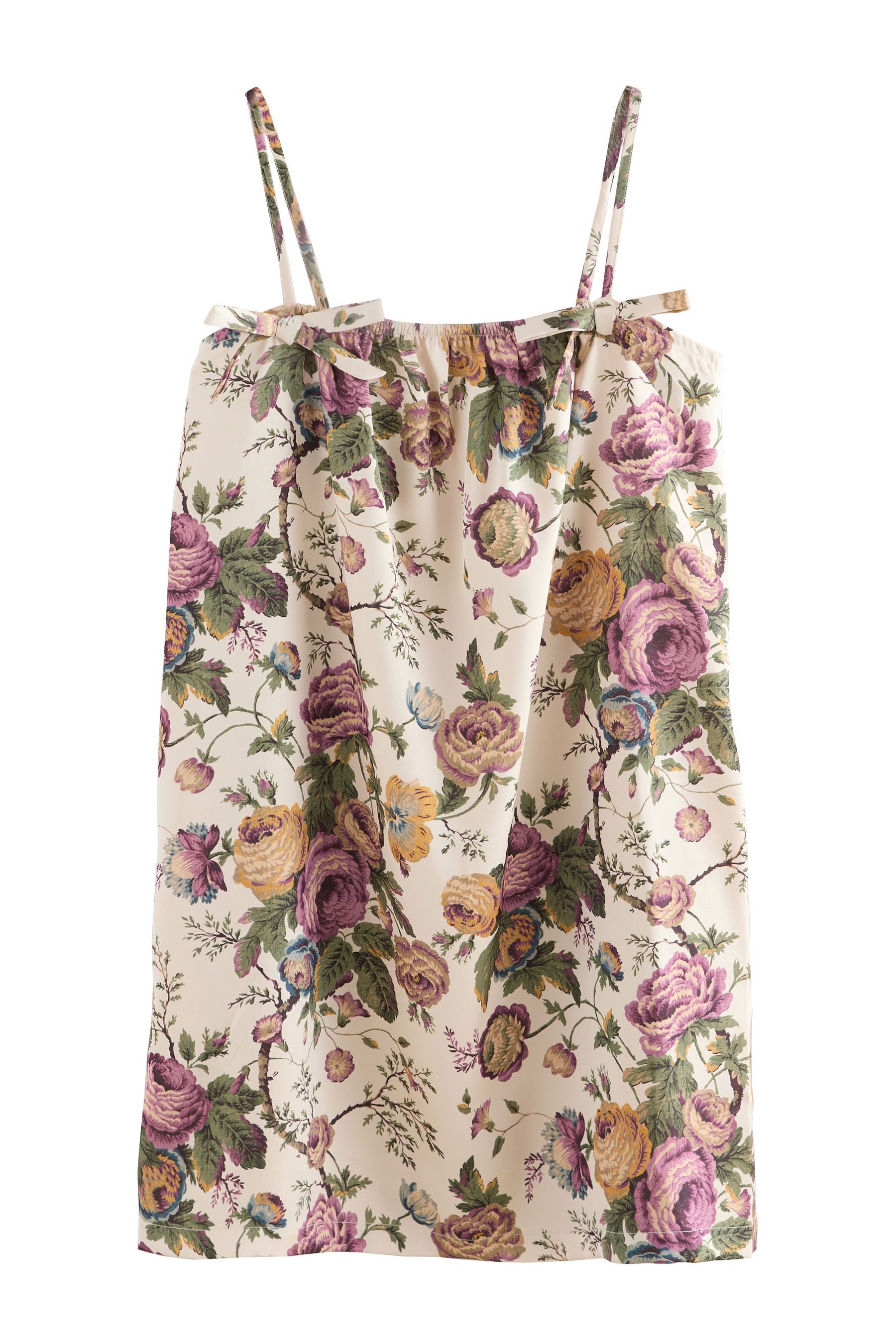 LAURA ASHLEY Nachthemd Laura Ashley Uffington Roses Satin-Kleid (1-tlg)