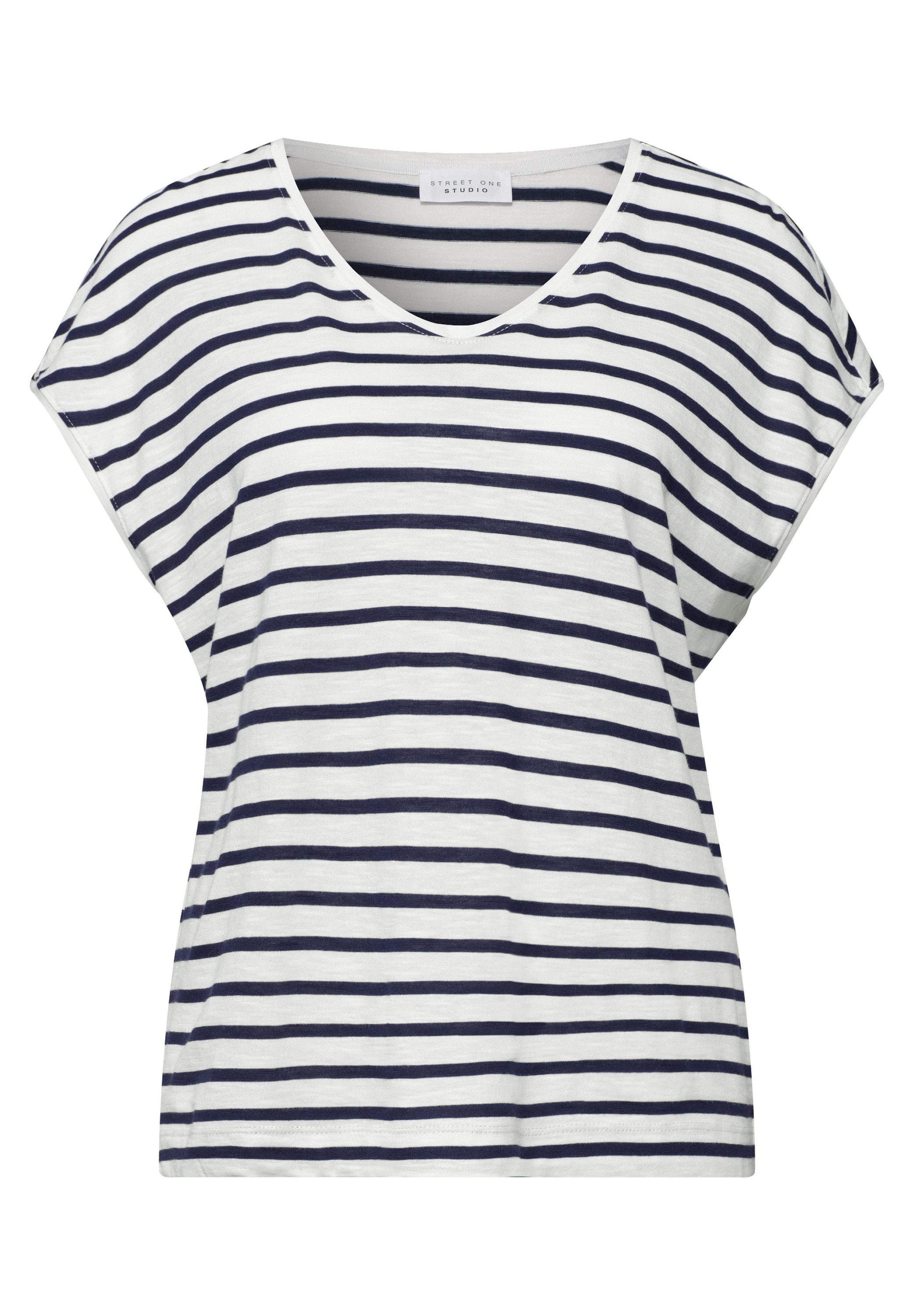 STREET ONE STUDIO V-Shirt im Streifen-Design – Bild 4 von 5