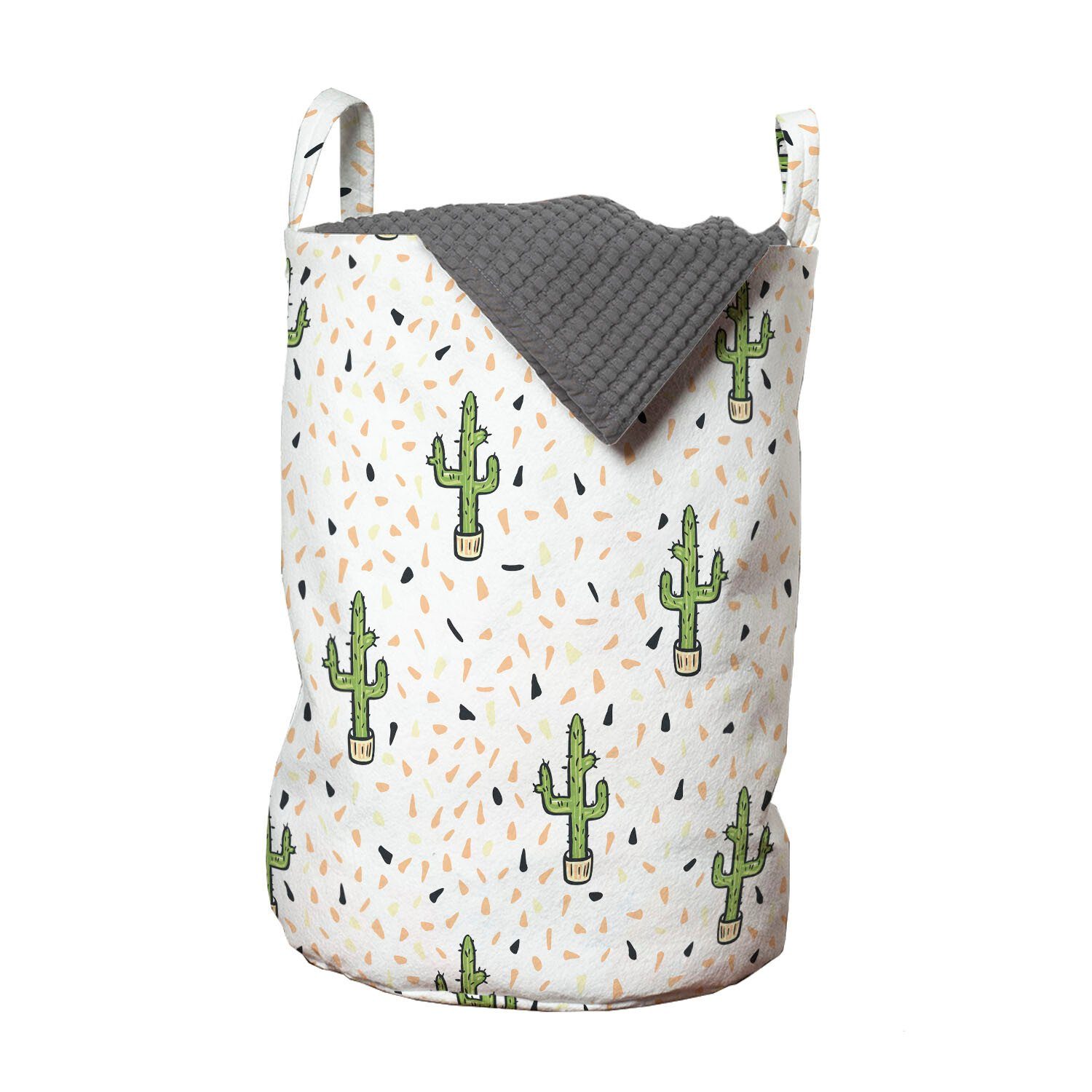 Abakuhaus Wäschesäckchen Wäschekorb für Kordelzugverschluss mit Cactus Exotisch Pflanzen Griffen in Töpfen Waschsalons