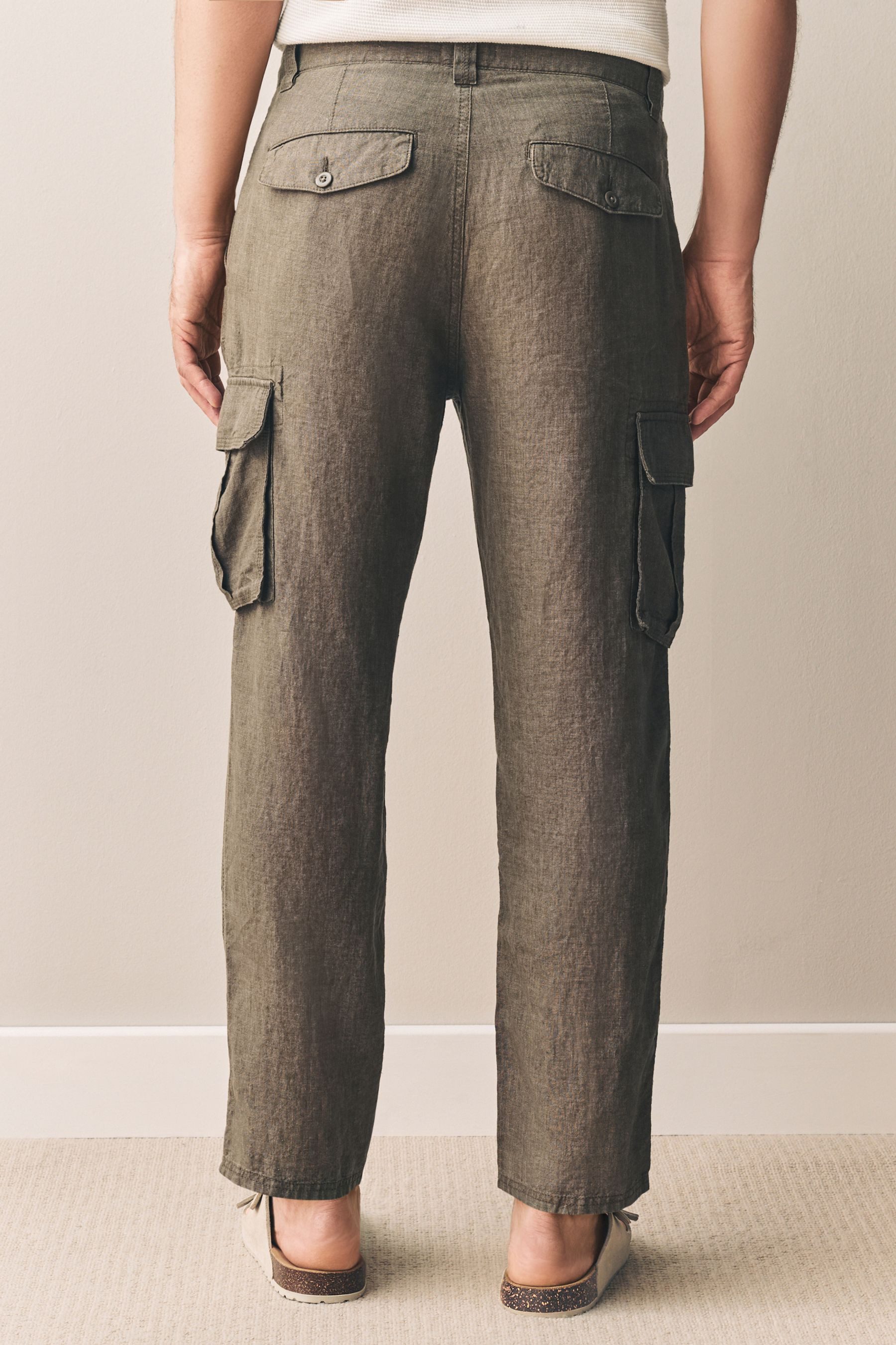 Next Leinenhose Regular Fit Signature Cargohose günstig online kaufen