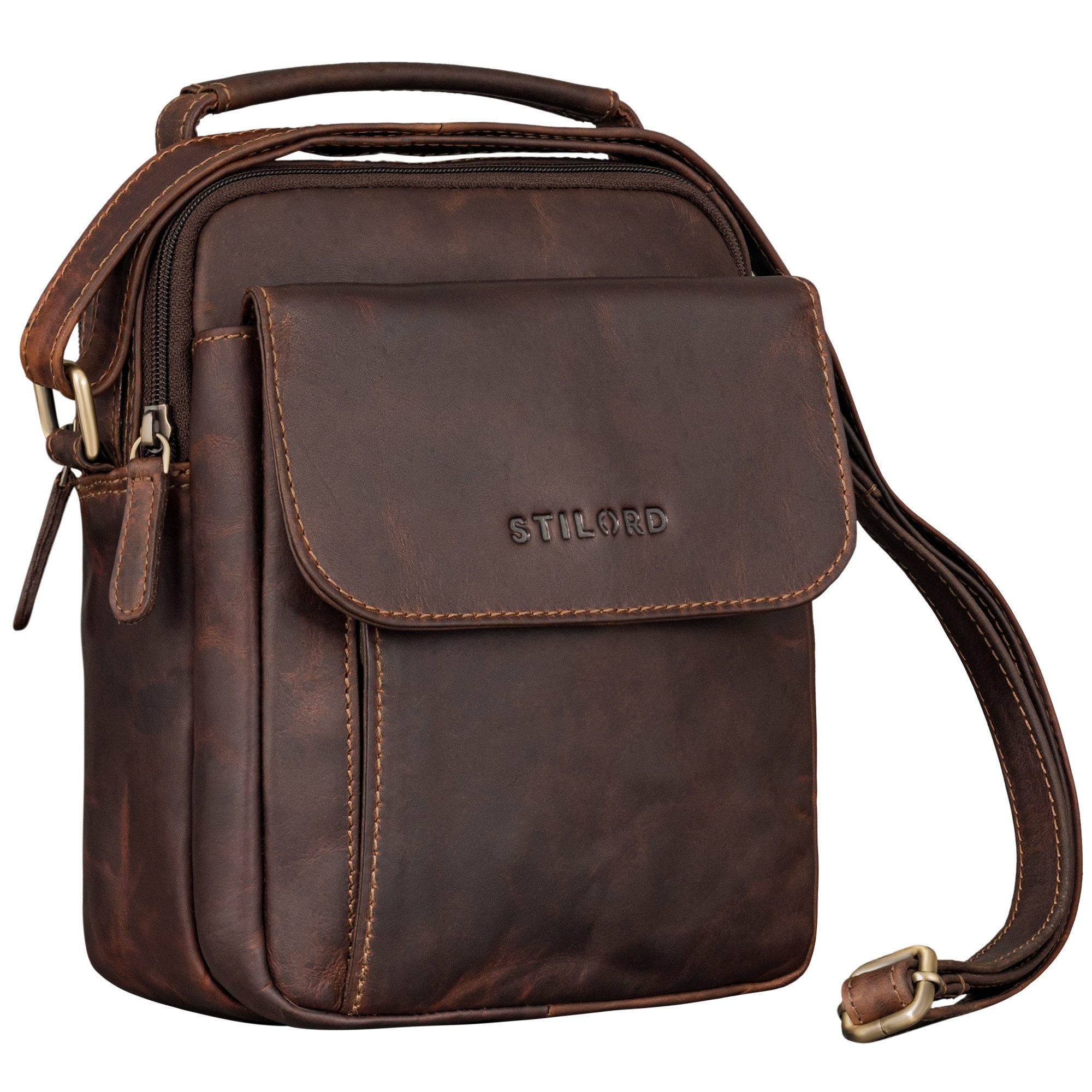 STILORD Schultertasche "Lior" Stylishe Crossbody Bag Herren Leder Handtasche Damen Klein
