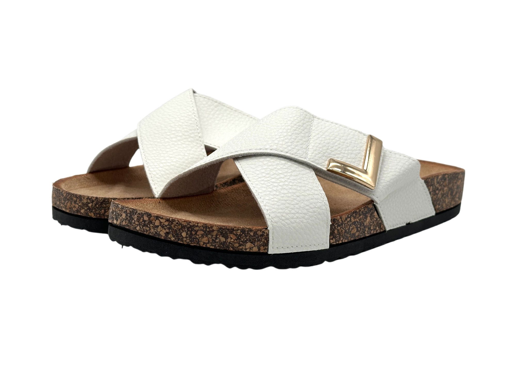 Nowaland Damen Pantoletten – Bequeme Sommer Sandalen mit Korkoptik Pantolette Leicht, bequem, modisch mit weicher Korkoptik-Sohle