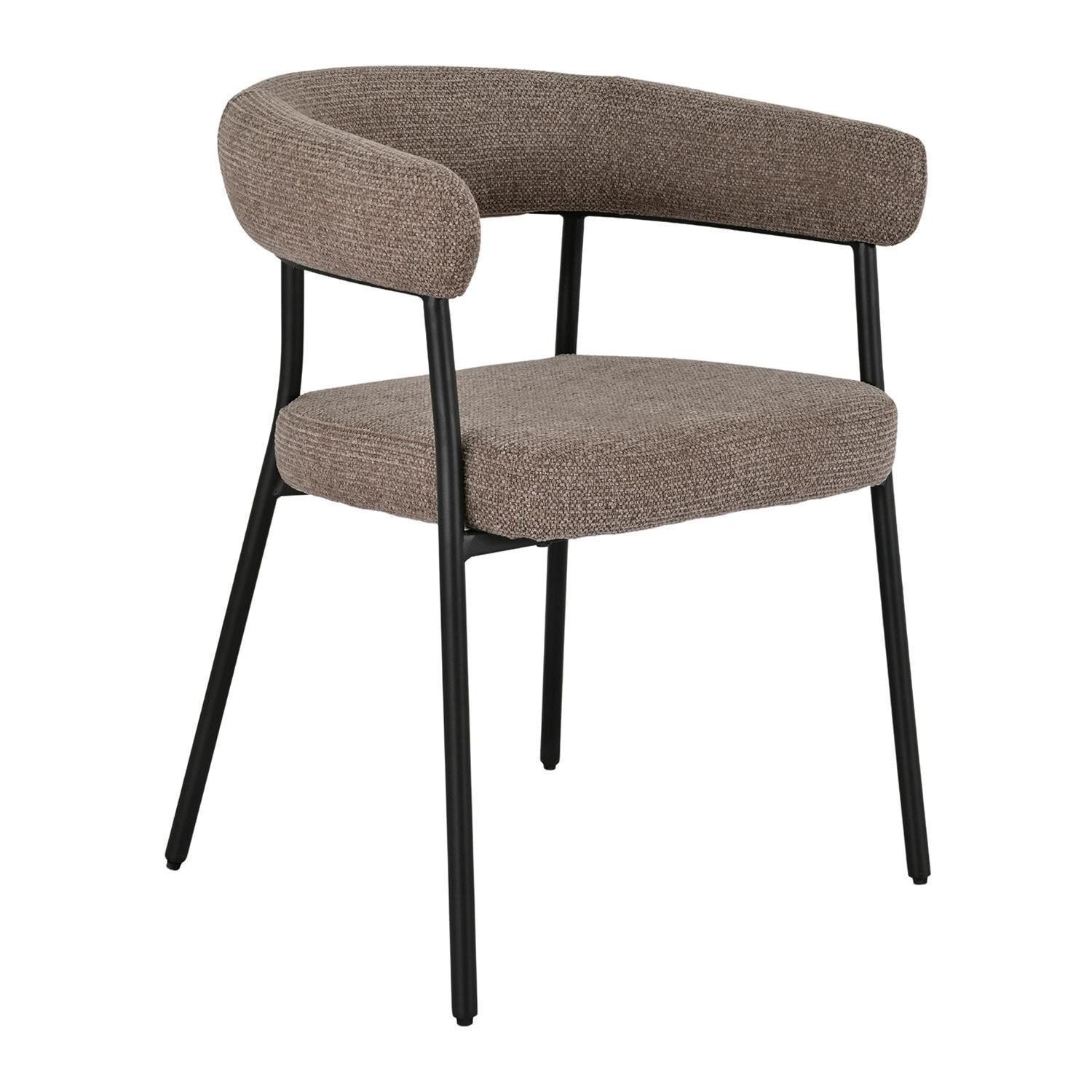 House Nordic Esszimmerstuhl TRIVIO DINING, Braun, Schwarz, Stoffbezug, (1 St), Stahlgestell, gepolsterte Armlehnen, B 58 x H 77 x T 56 cm