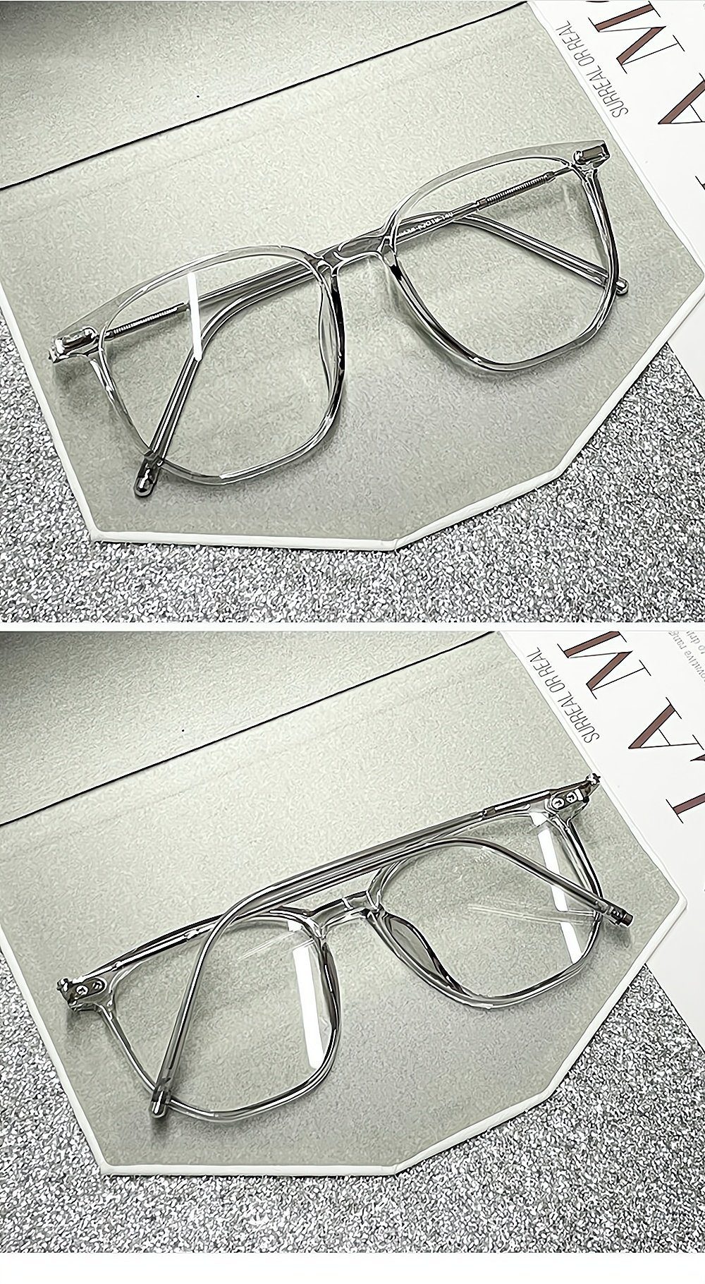 Transparent Brille Ultraleicht Blaulichtfilter Herren Damen PACIEA grau Computerbrille