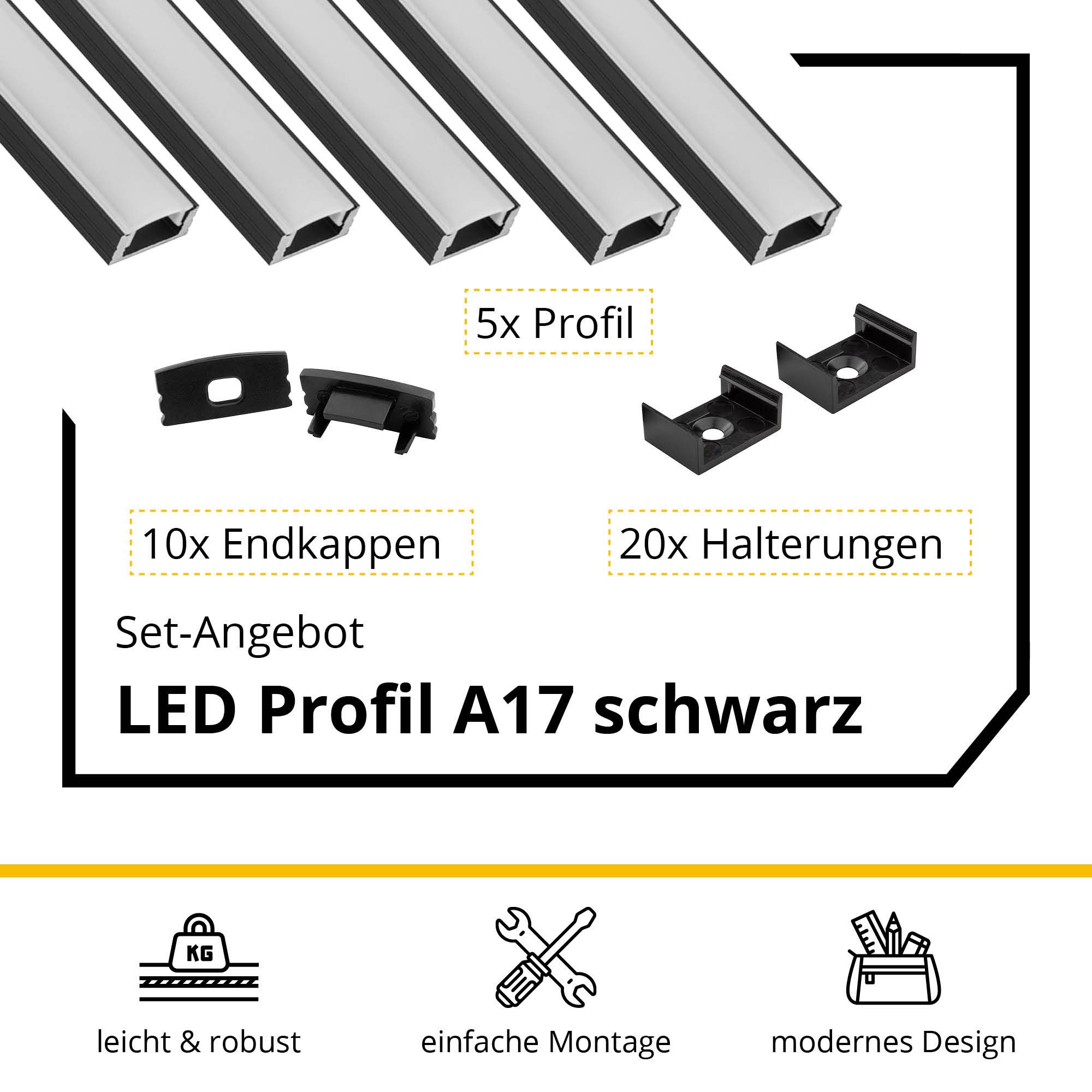 tktrading24 LED-Stripe-Profil 5x A17 LED Profil günstig online kaufen