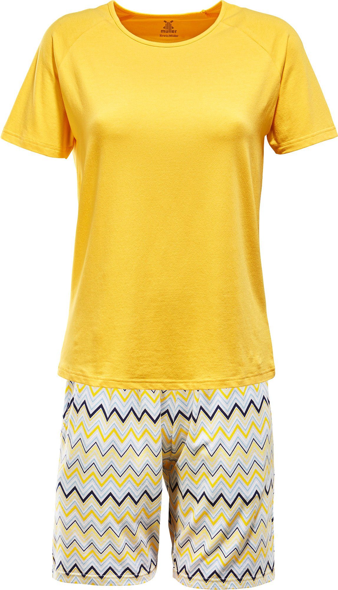 Erwin Müller Pyjama Damen-Shorty Single-Jersey gemustert