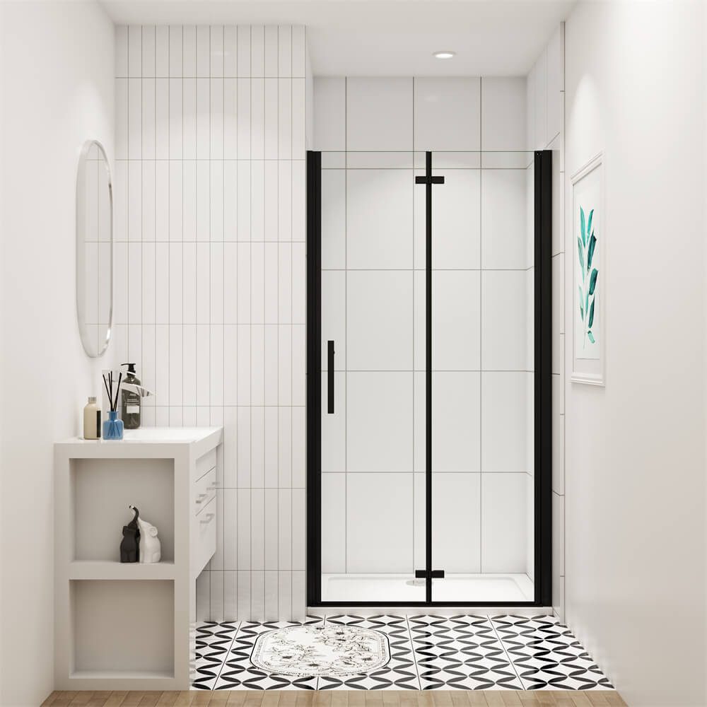 duschspa Dusch-Falttür 185cm ESG Nischentür Scharniertür Falttür Duschkabine Duschabtrennung, Einscheibensicherheitsglas, Sicherheitsglas, (Set) mit Hebe-Senk Mechanismus