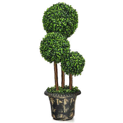 Kunstpflanze, COSTWAY, Höhe 91 cm, mit realistischen Blättern und Topf