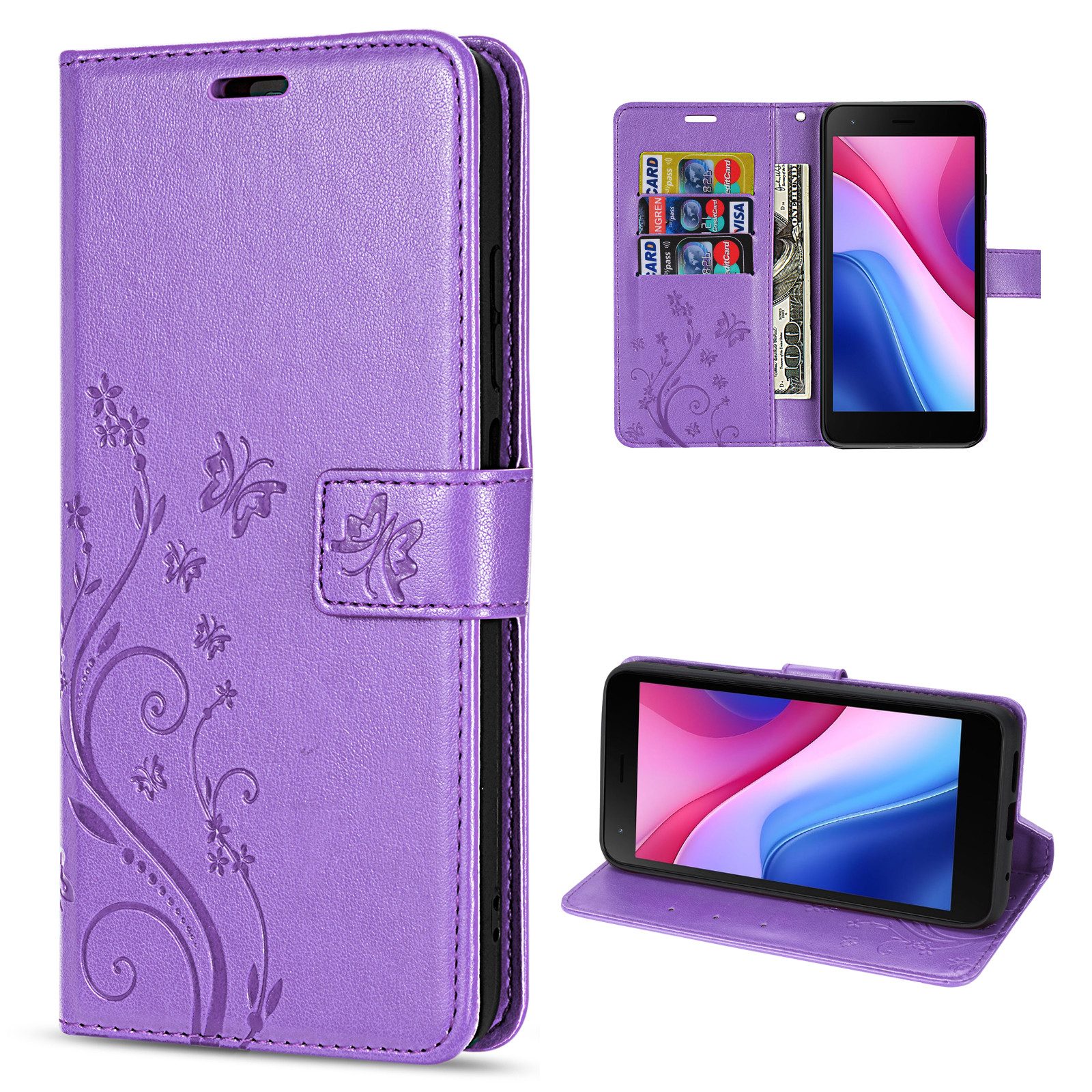 betterfon Smartphone-Hülle Handytasche für ZTE Blade A35 Lite Handyhülle Klapphülle, Bookstyle-Hülle: Magnetverschluss 3 Kartenfächer & Standfunktion