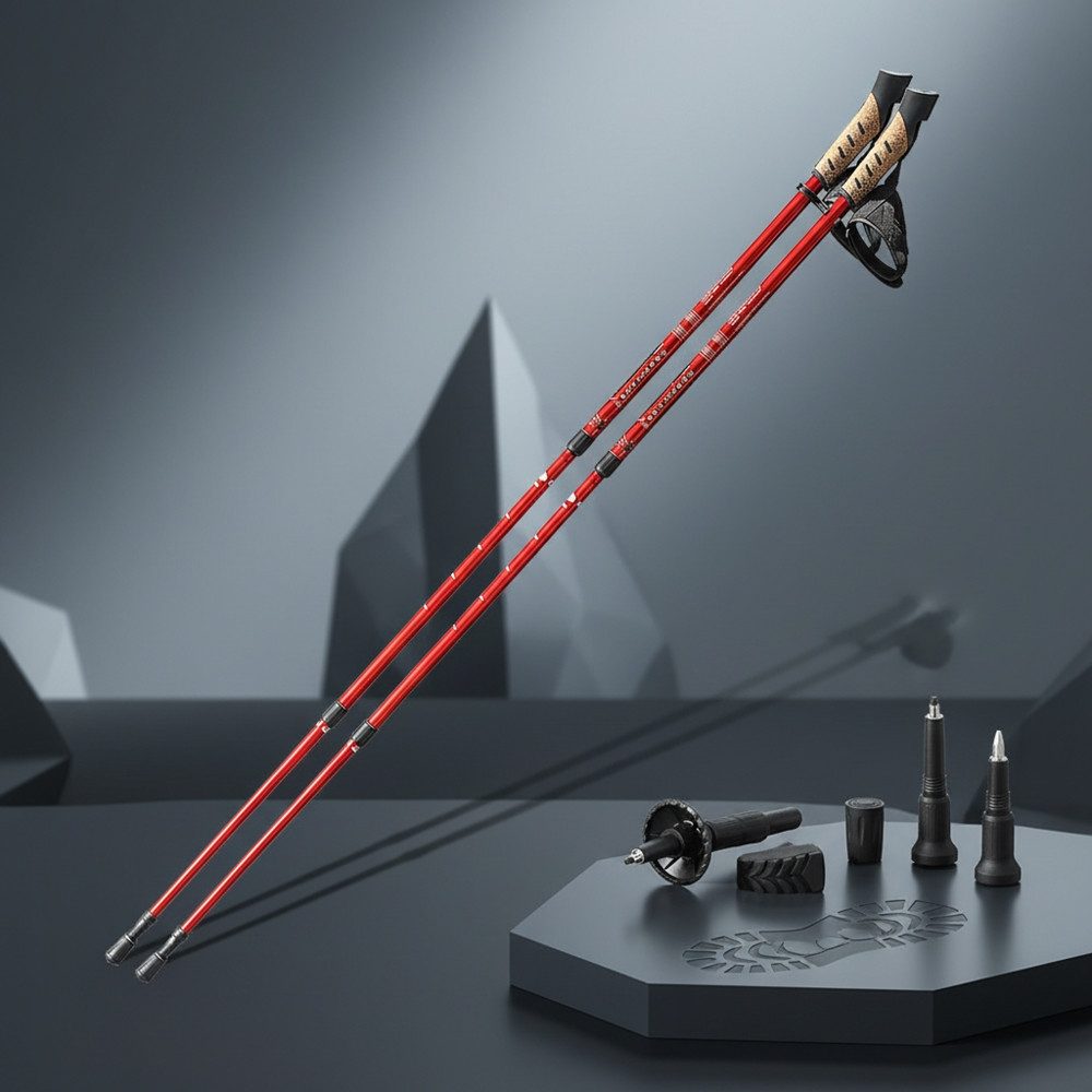 Melko Nordic-Walking-Stöcke Wanderstöcke Nordic Walking Teleskop Stöcke Antischock Aluminium (Stück, Premium Qualität), Teleskopstock