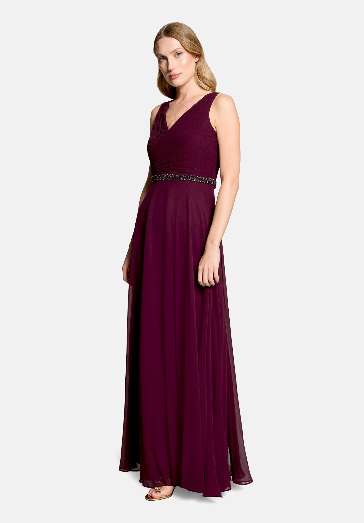 Vera Mont Abendkleid Damen mit Plissee Dekoelemente