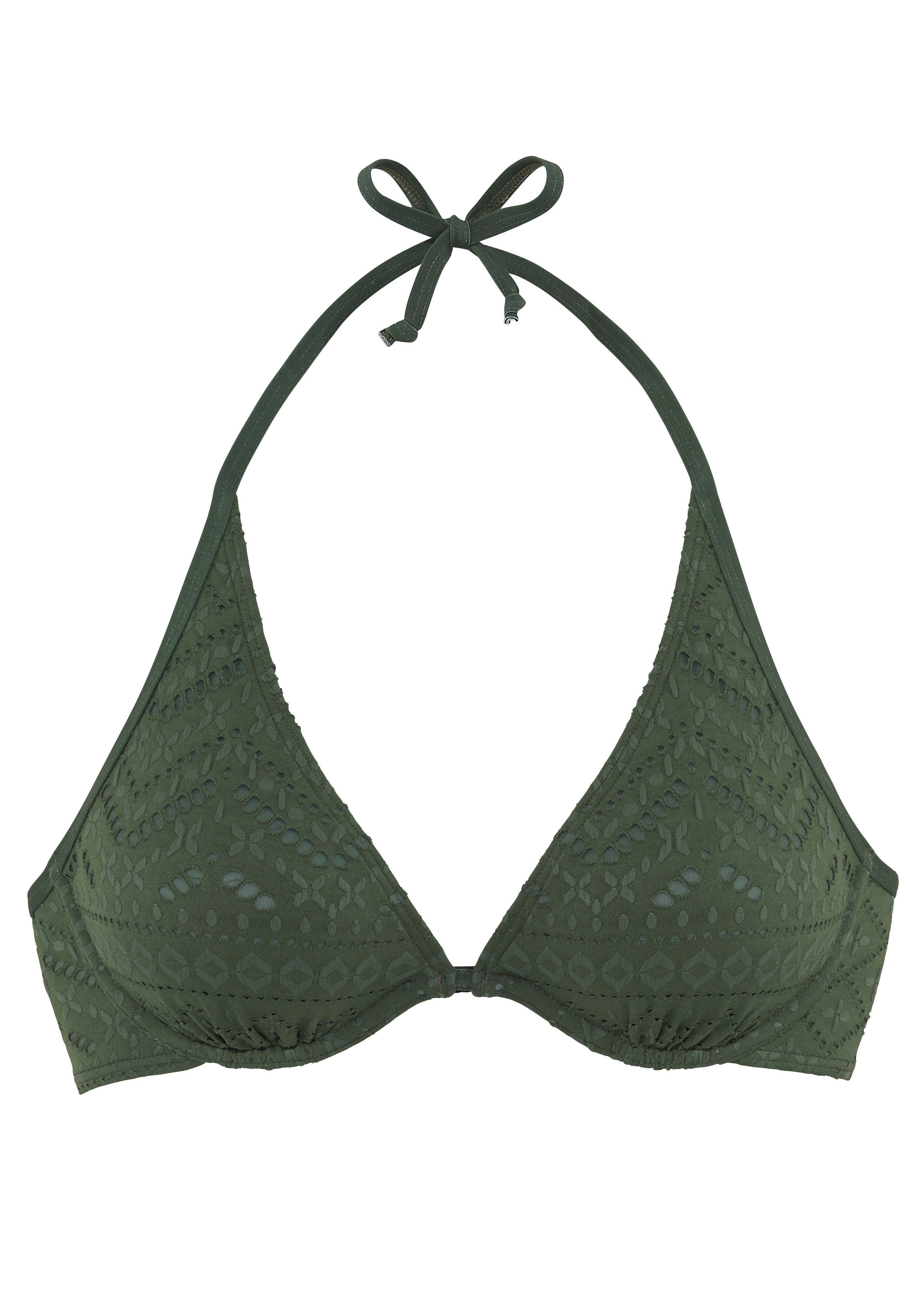 LASCANA Bügel-Bikini-Top Omara, mit Lochstickerei günstig online kaufen