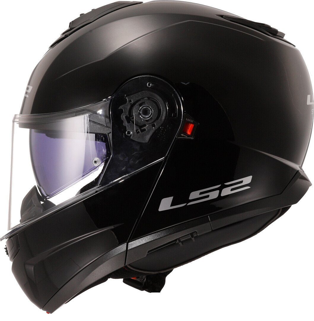 LS2 Motorradhelm FF908 Strobe II Solid Klapphelm, vorbereitet für Kommunikationssystem,integriertes Sonnenvisier