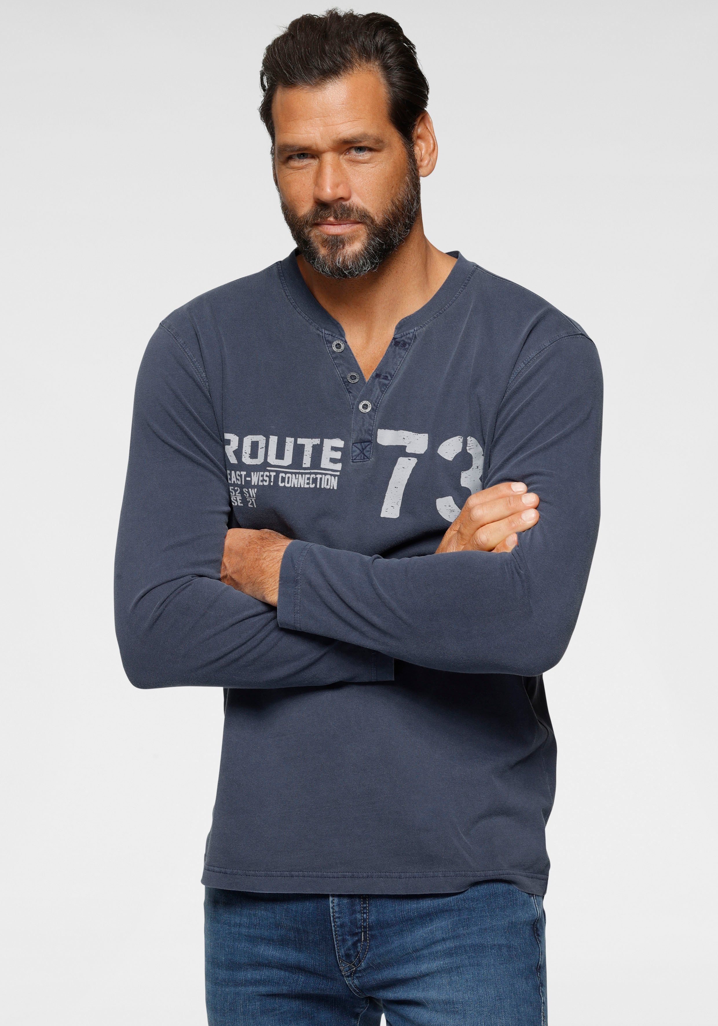 Arizona Henleyshirt Langarm, casual, Rundhalsausschnitt, aus günstig online kaufen