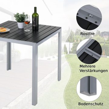 TLGREEN Gartenlounge-Set 3-teiliges Faltbares Aluminium-Sitzset mit Tisch, (3-tlg), klappbar Aluminium Sitzgarnitur mit WPC Tisch, wetterfest, Leicht